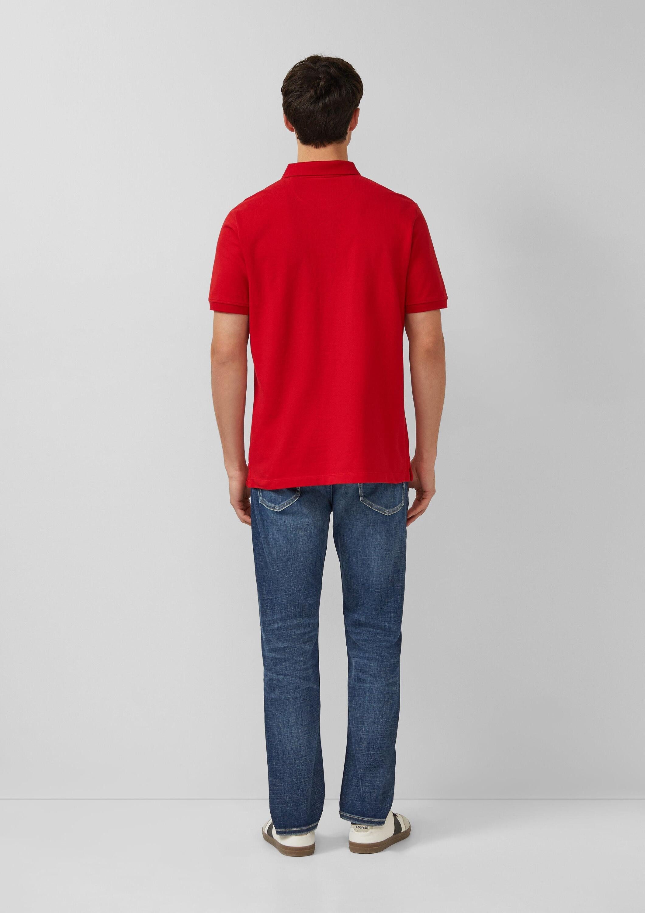 s.Oliver Kurzarmshirt Polo-Shirt Poloshirt aus Baumwoll-Piqué