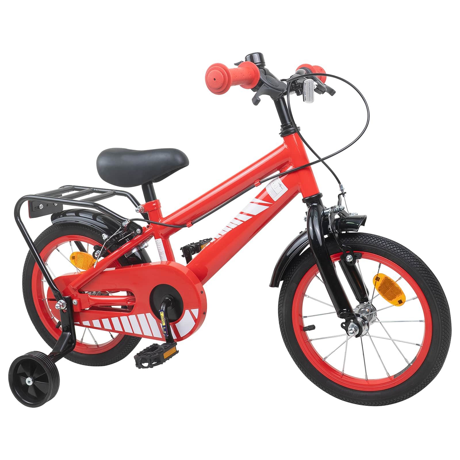 vidaXL Kinderfahrrad 90 x 49 x 67,5 cm Kinderfahrrad 12 Zoll für 2-4 Jahre alt Rot Stützräd