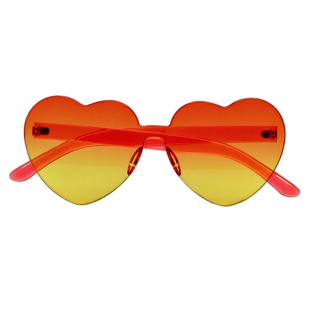 Boland Verkleidungsmaske Partybrille 'Festival Hearts' Herzbrille, Orange