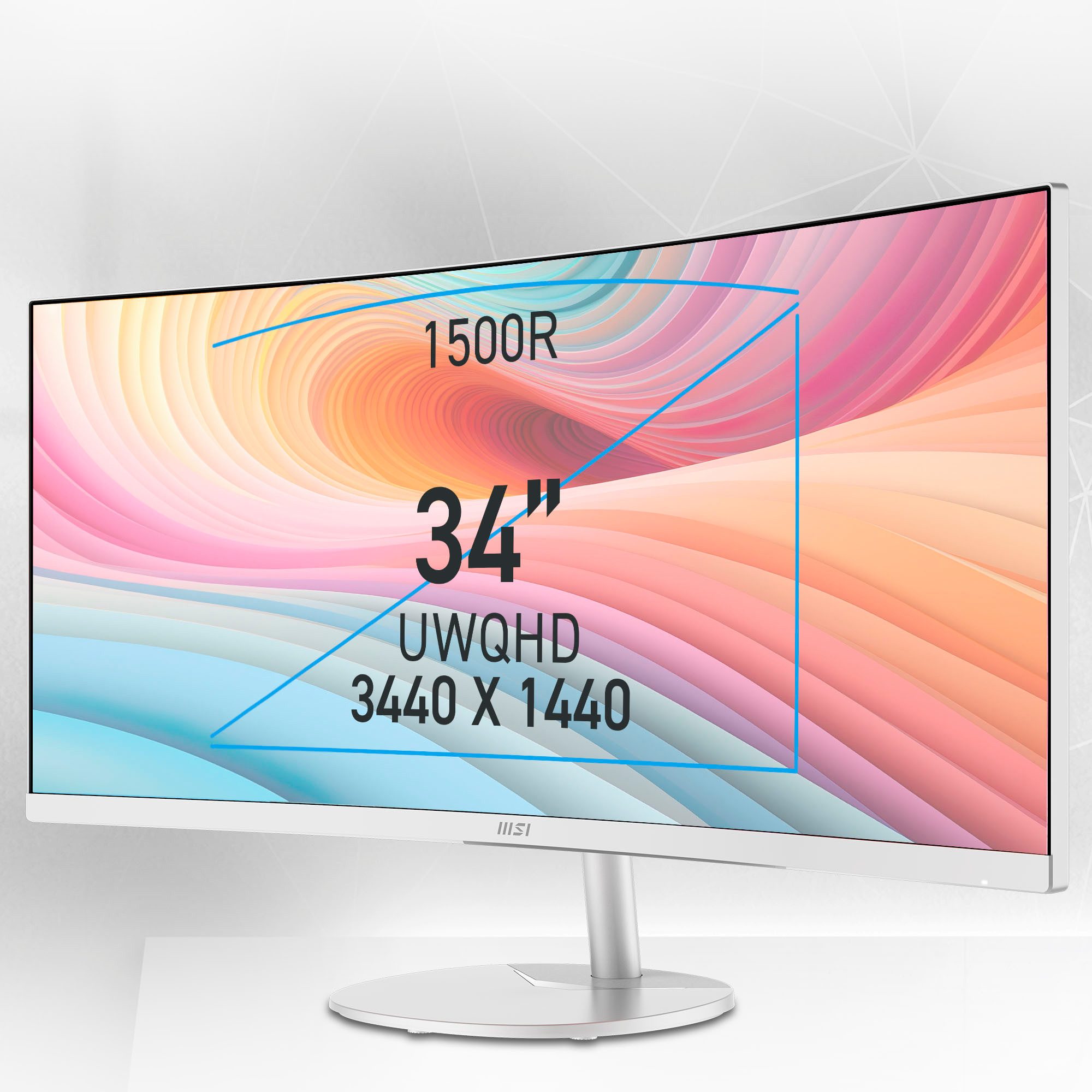 MSI PRO MP341CQW E12 LCD-Monitor (86,4 cm/34 ", 3440 x 1440 px, UWQHD, 1 ms Reaktionszeit, 120 Hz, VA LCD, neigbar, 3 Jahre Herstellergarantie) – Bild 3 von 5