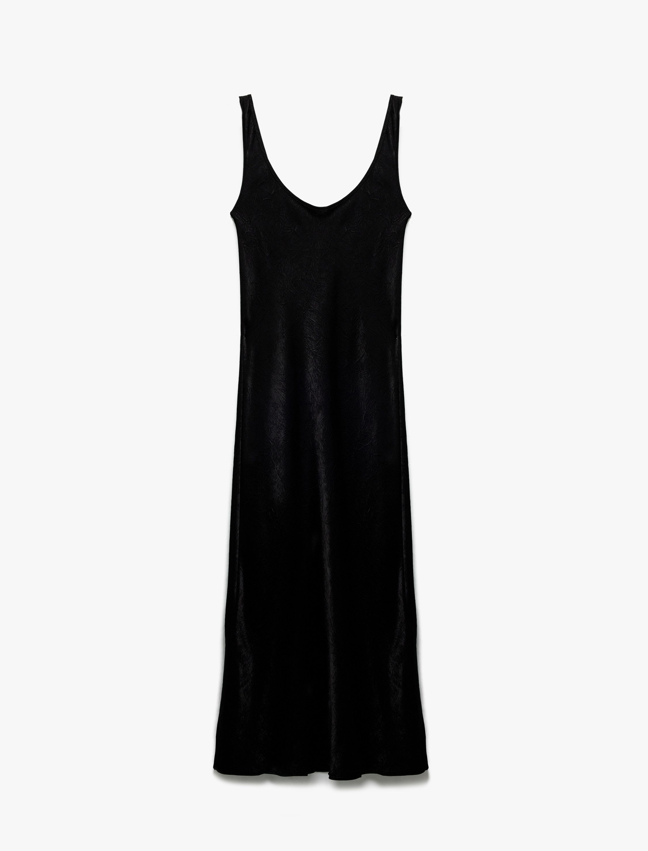 Koton Midikleid Koton Langes Slim-Fit-Satenkleid