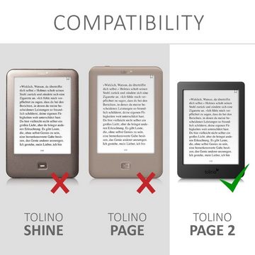 kwmobile E-Reader-Hülle Flip Schutzhülle für Tolino Page 2, Handschlaufe - Cover Galaxie Baum Wiese Design