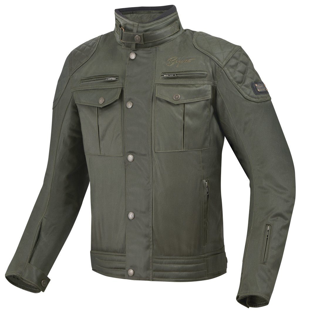 Bogotto Motorradjacke Barton wasserdichte Motorrad Wachsjacke Olive