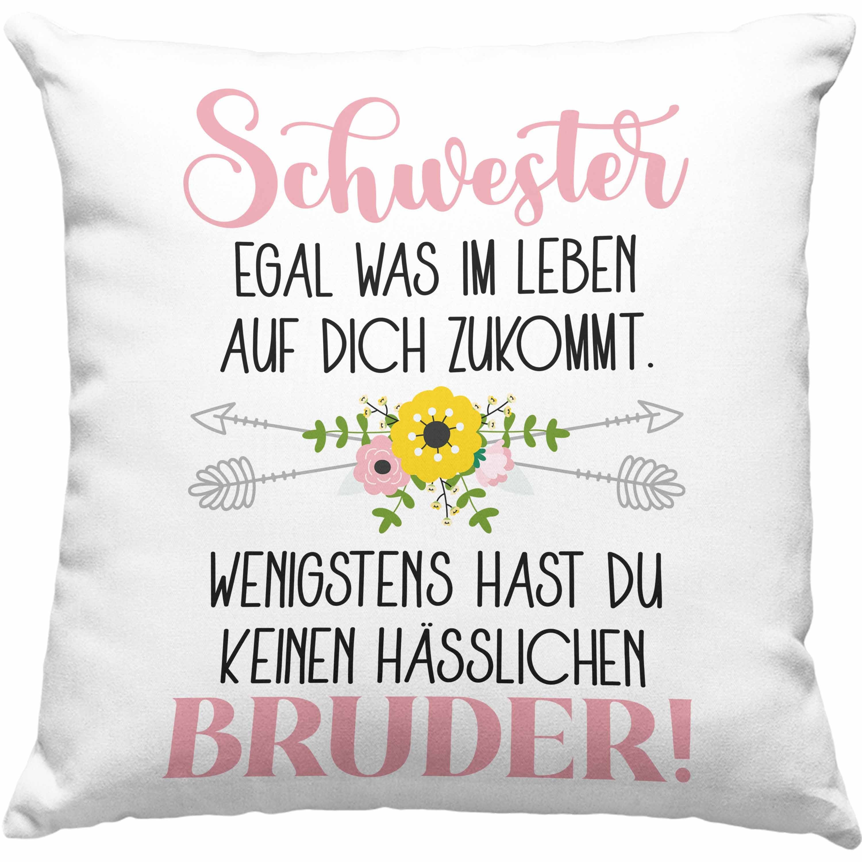 Trendation Dekokissen Trendation Geschenk von Bruder für Schwester