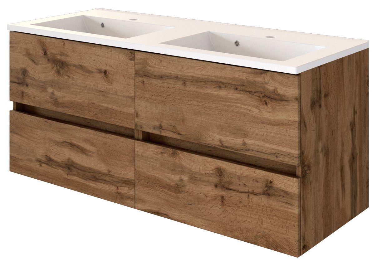 HELD MÖBEL Waschtisch-Set Waschtisch Baabe 120 cm Wotaneiche/Wotaneiche