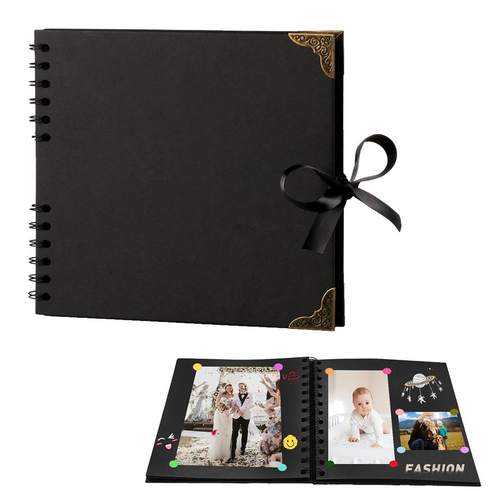 FANNOU Fotoalbum DIY Photo Album Scrapbook 60 Pages, 20x20cm, DIY Scrapbook Photo Album for Graduation Gift or Keepsake