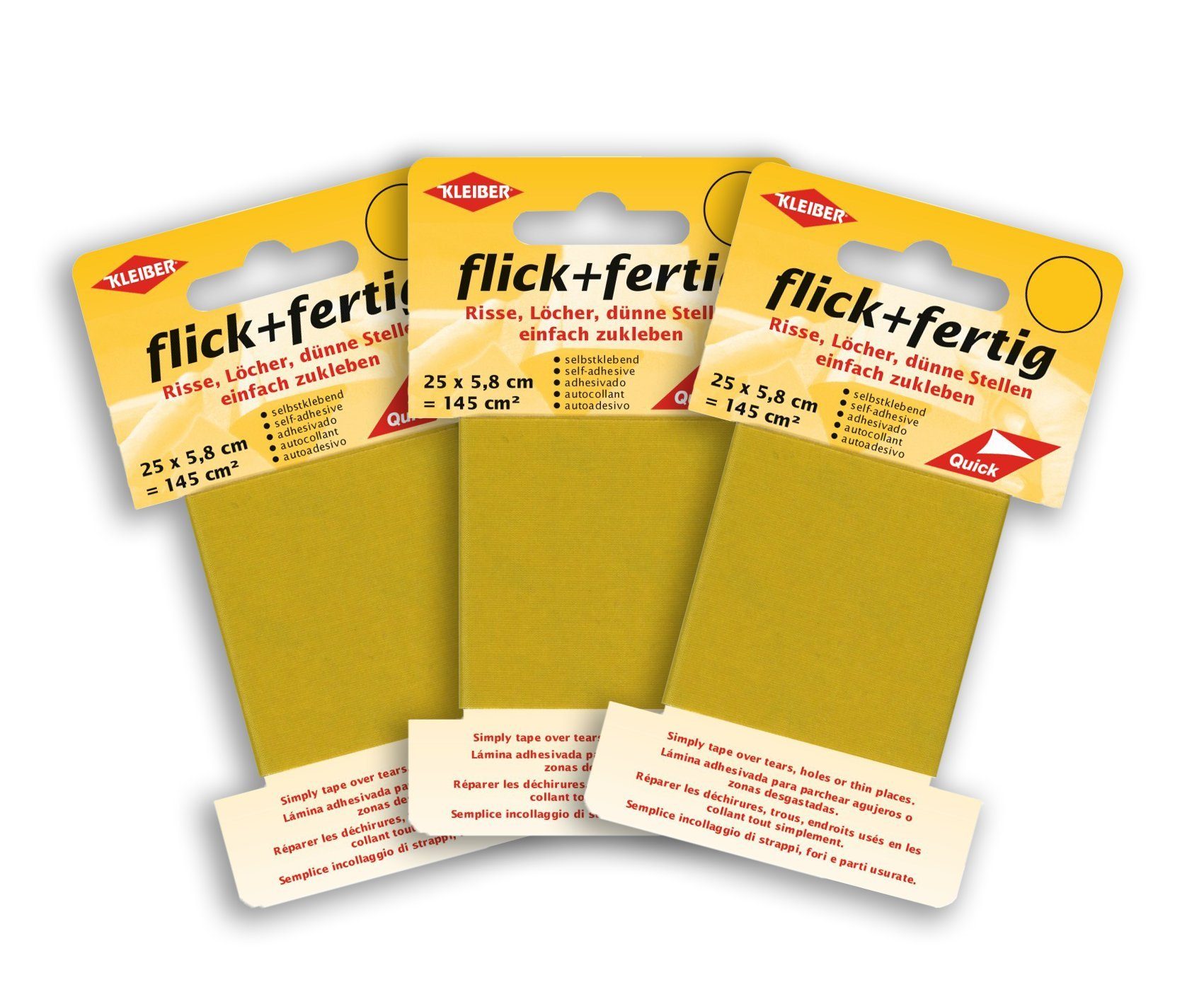 KLEIBER Наклейка flick und fertig selbstklebendes Reparaturband aus Nylon 3er Set, (Set), selbstklebend