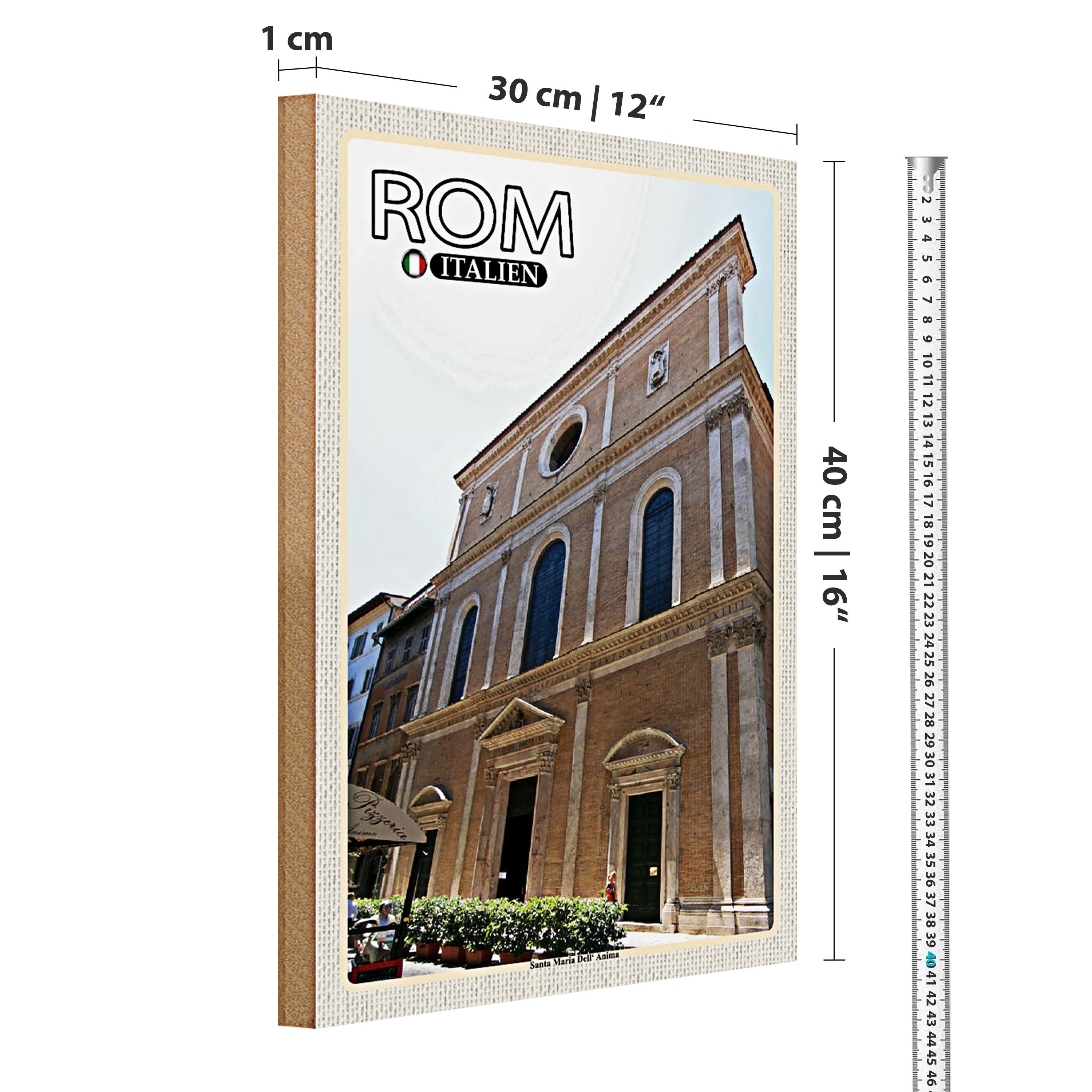 Roomando Holzbild Reise Rom Italien Santa Maria Dell Anima 30x40cm