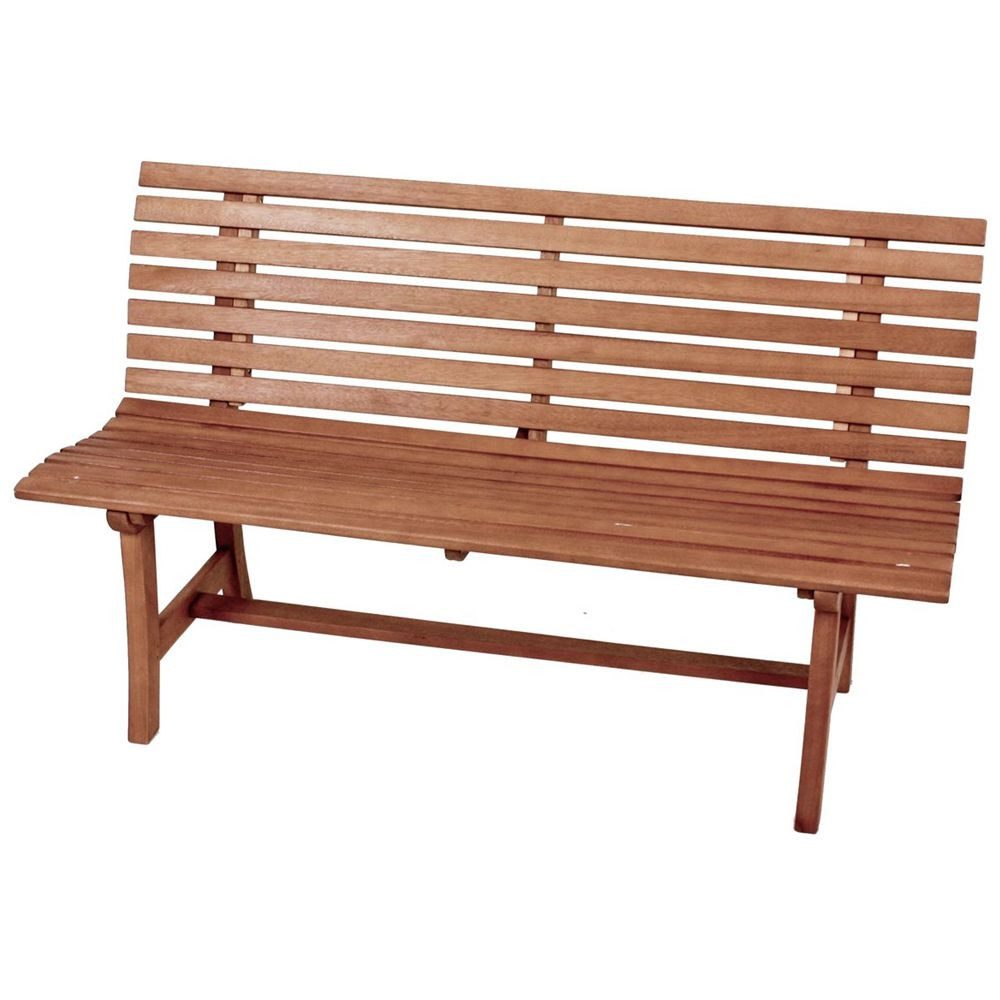 Lomadox Gartenbank HGA-120, Bank 2-Sitzer, Eukalyptusholz geölt, ca. 140x82x61 cm