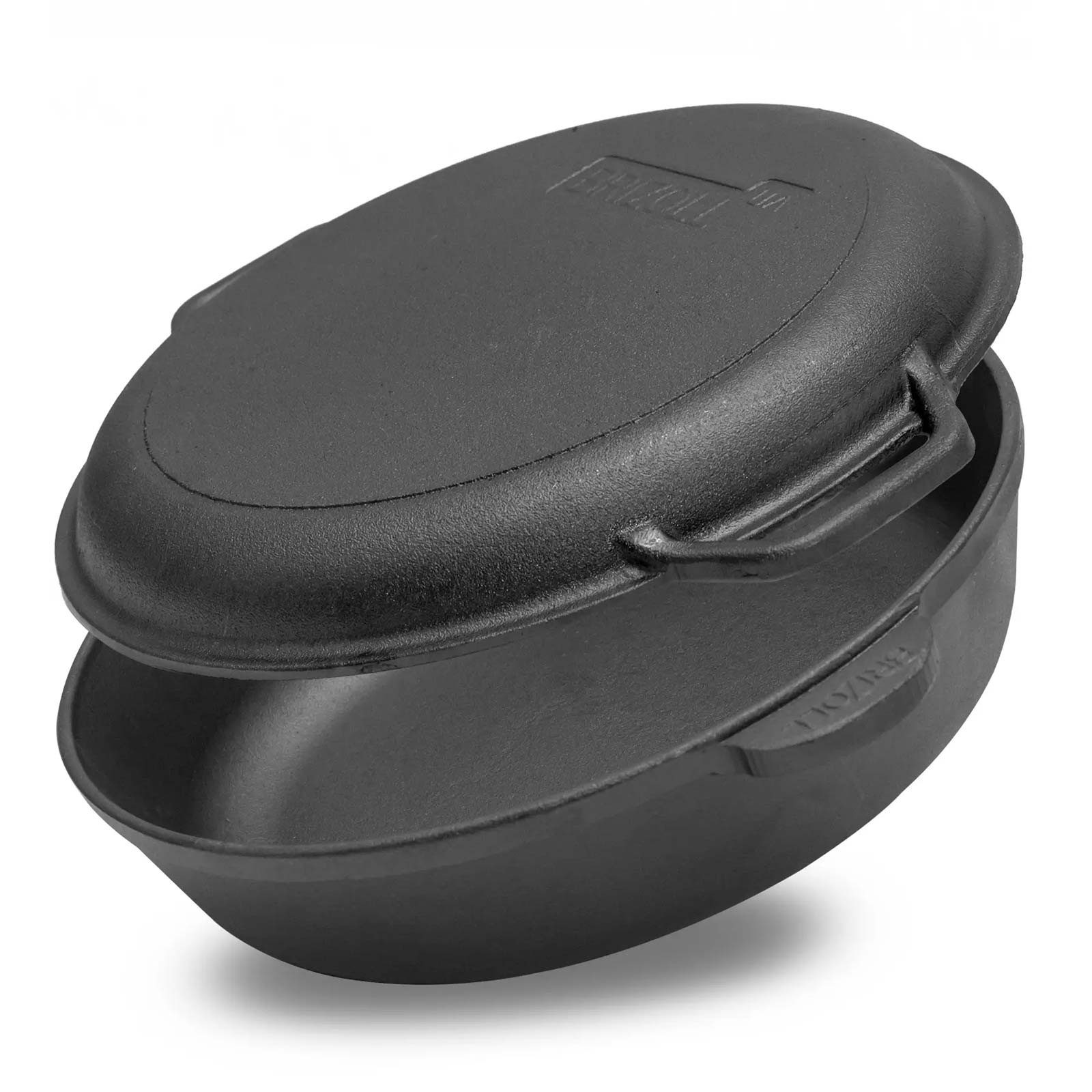 4BIG.fun Bratpfanne Ø24cm Gusseisenpfanne mit Deckel-Bratpfanne, Gusseisen (Servierpfanne / Schmorpfanne mit Deckel-Bratpfanne aus Gusseisen), Induktion