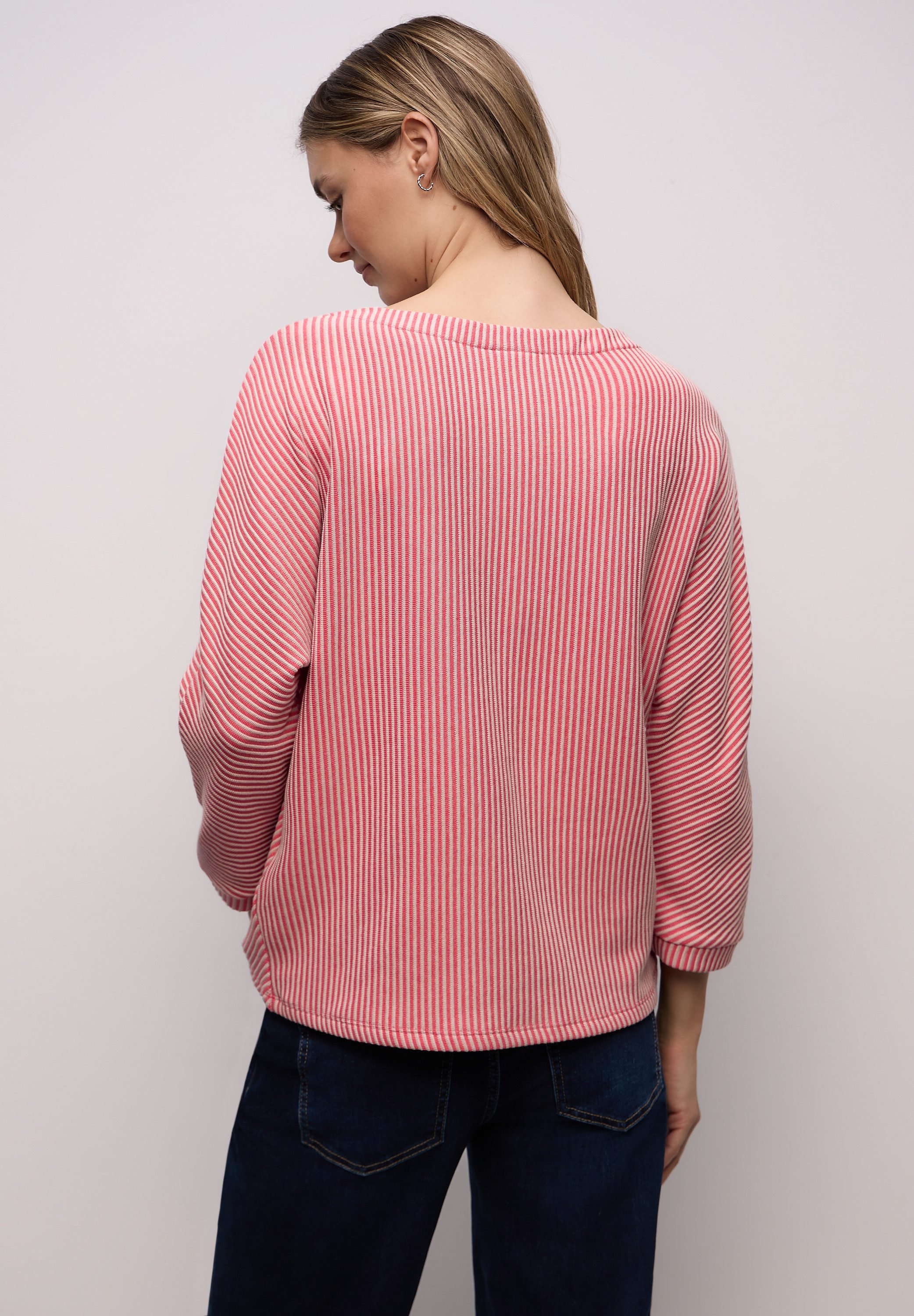 STREET ONE Strickpullover 3/4-Arm mit Two-Tone-Effekt und feinem Strukturmu günstig online kaufen