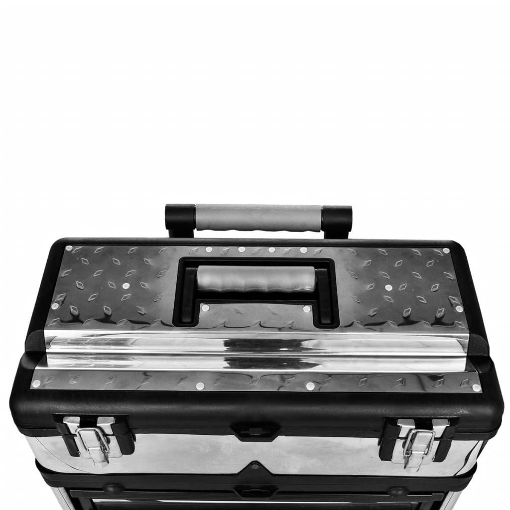 vidaXL Werkzeugbox Werkzeugkasten Werkzeugkoffer Werkzeugkiste Silber