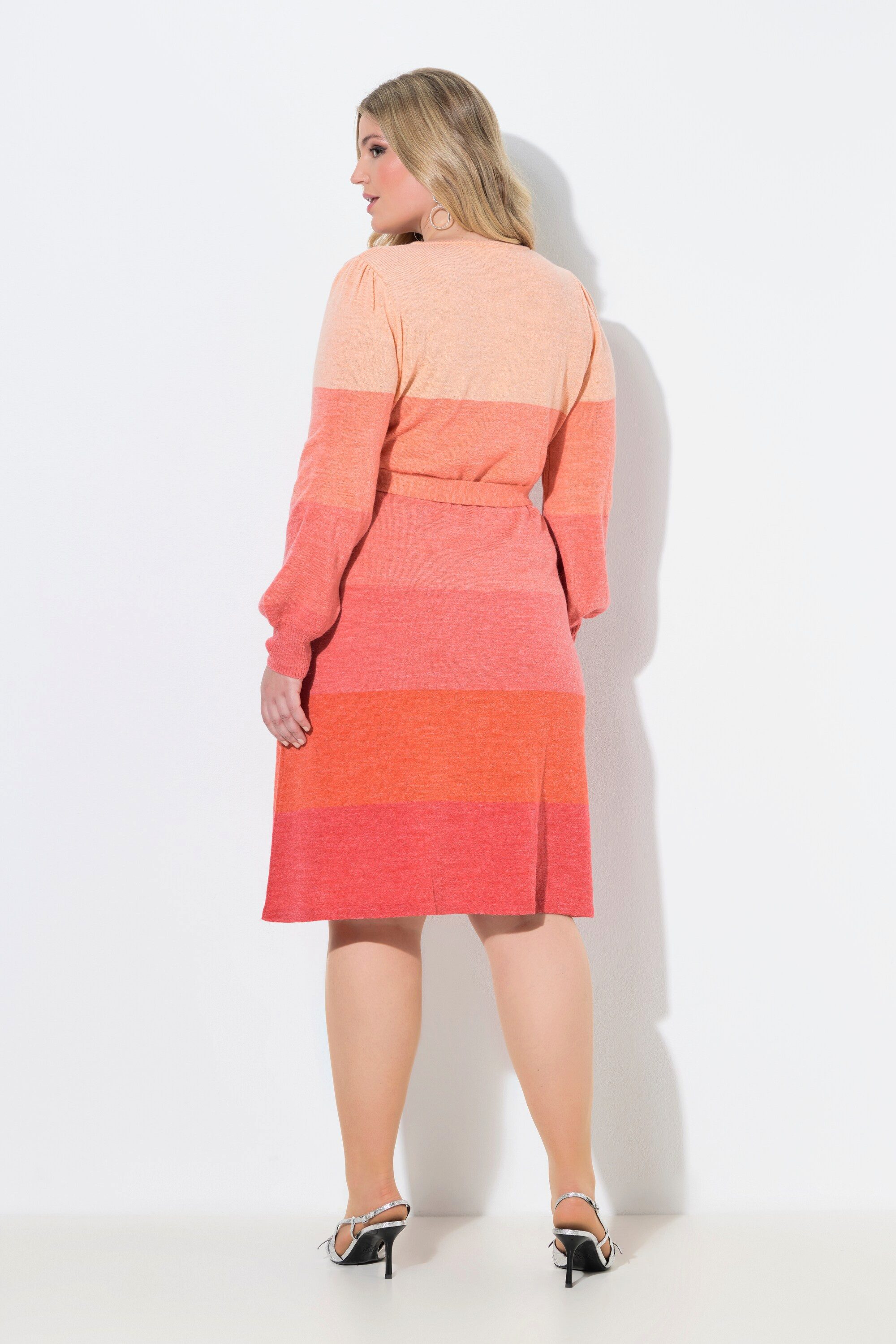 MIAMODA Strickkleid Strick-Midikleid Farbverlauf Taillengürtel