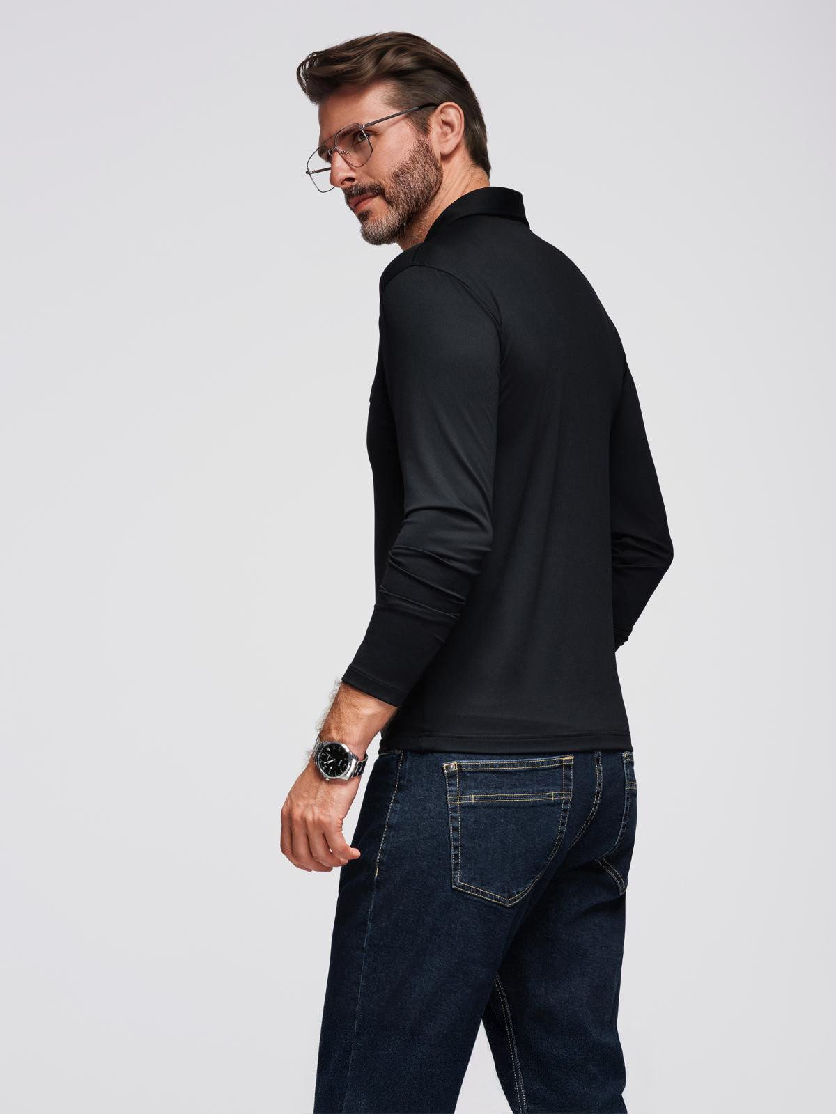 OMBRE Langarm-Poloshirt Polo-Shirt mit langen Ärmeln und eleganten Markenknöpfen