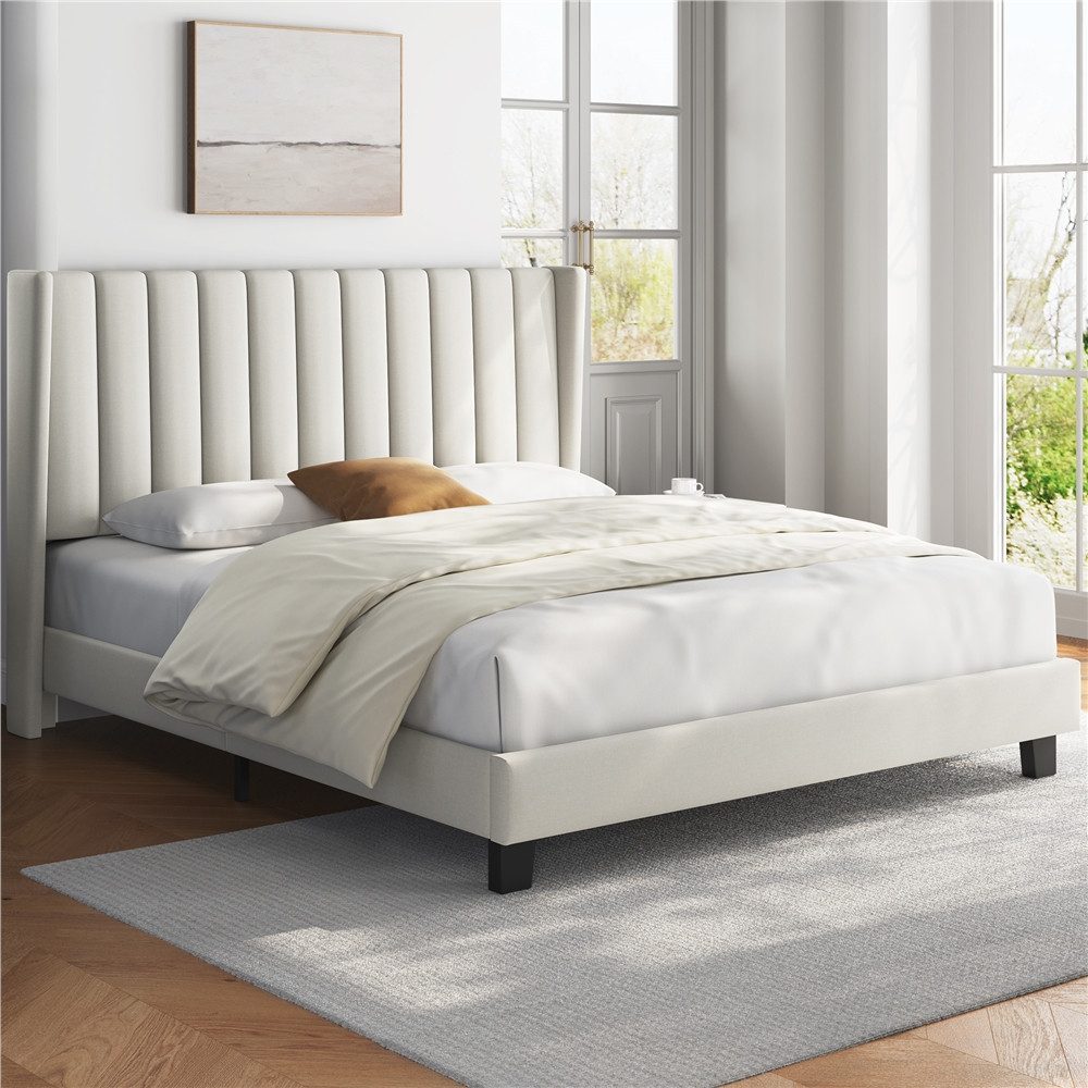 Yaheetech Polsterbett 140/160 x 200 cm, Doppelbett Familienbett Bettgestell günstig online kaufen