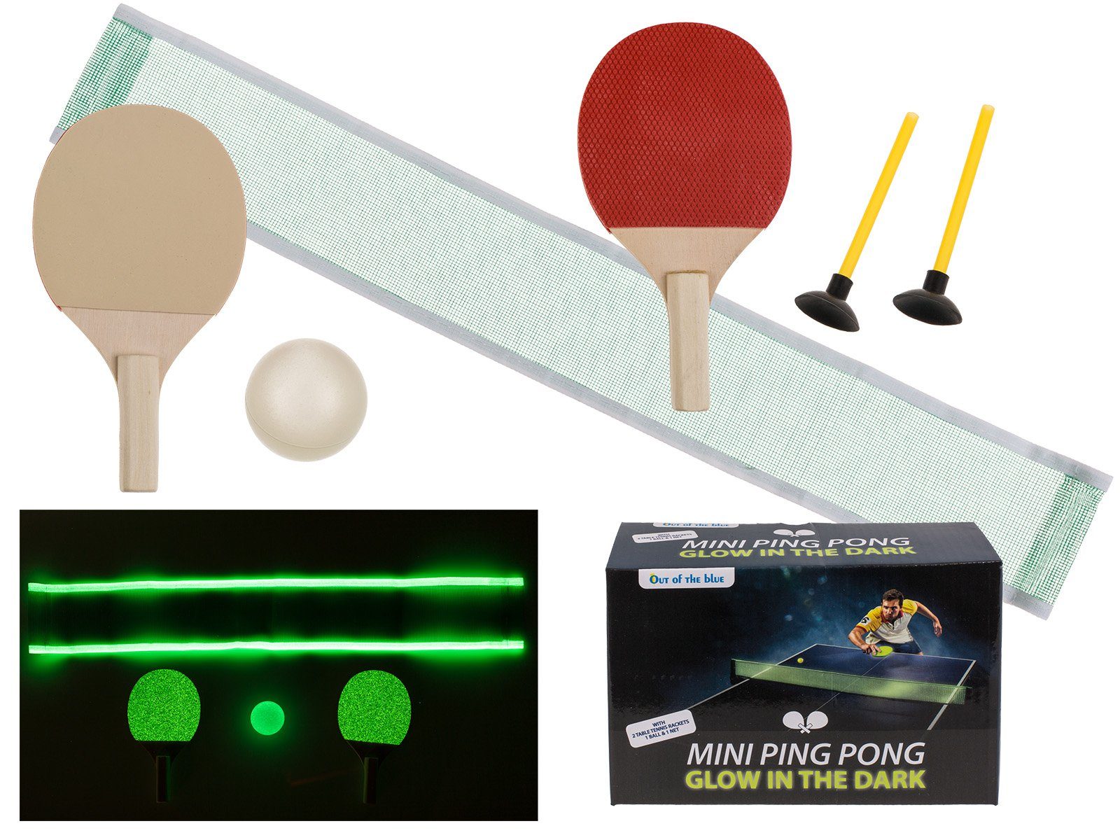 Out of the Blue Tischtennisnetz Mini Ping Pong Spiel-Set mit