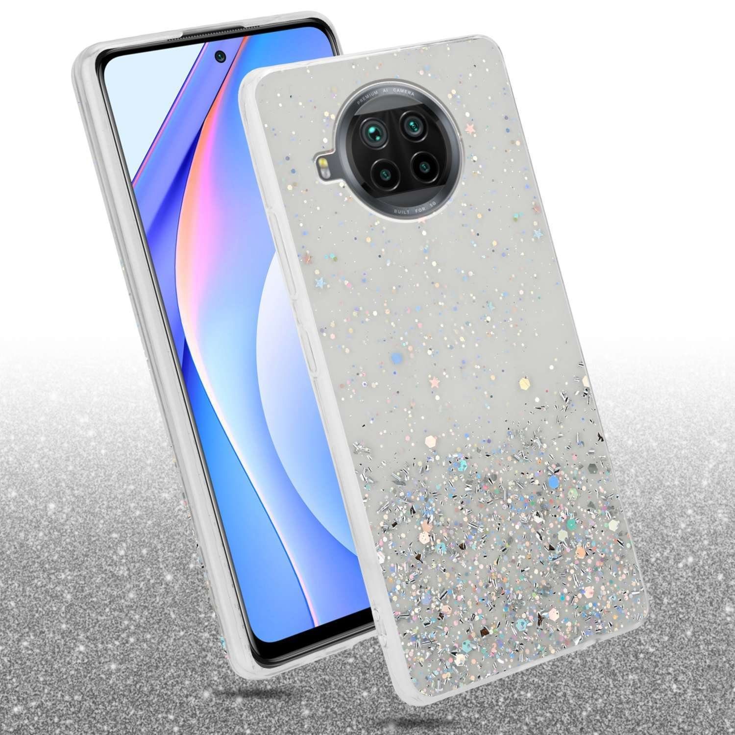 Cadorabo Handyhülle für Xiaomi Mi 10T LITE Hülle Xiaomi Mi 10T LITE, Flexible TPU Silikon Handy Schutzhülle - Hülle - mit Glitzer