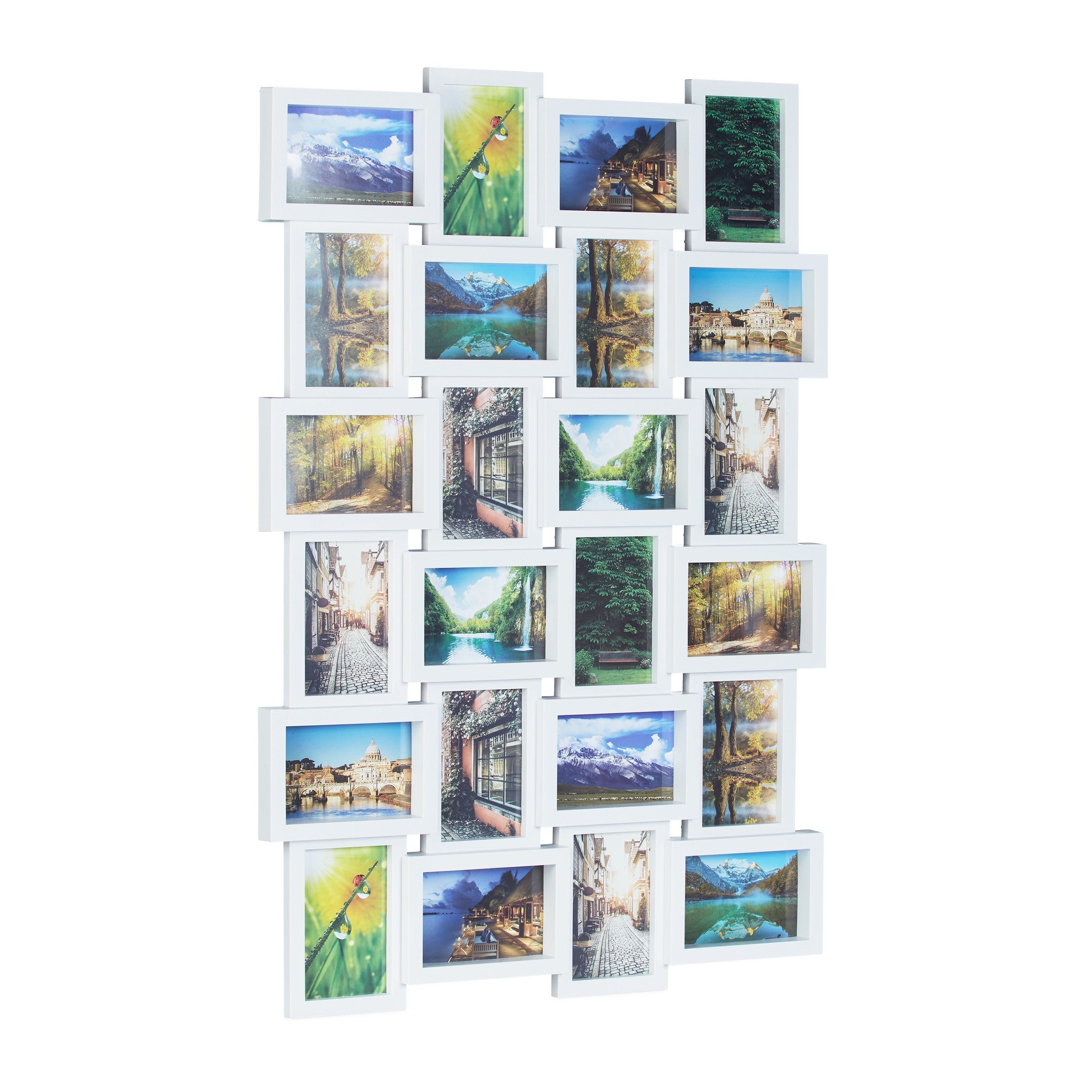 relaxdays Staffelbilderrahmen Bilderrahmen für 24 Fotos, günstig online kaufen
