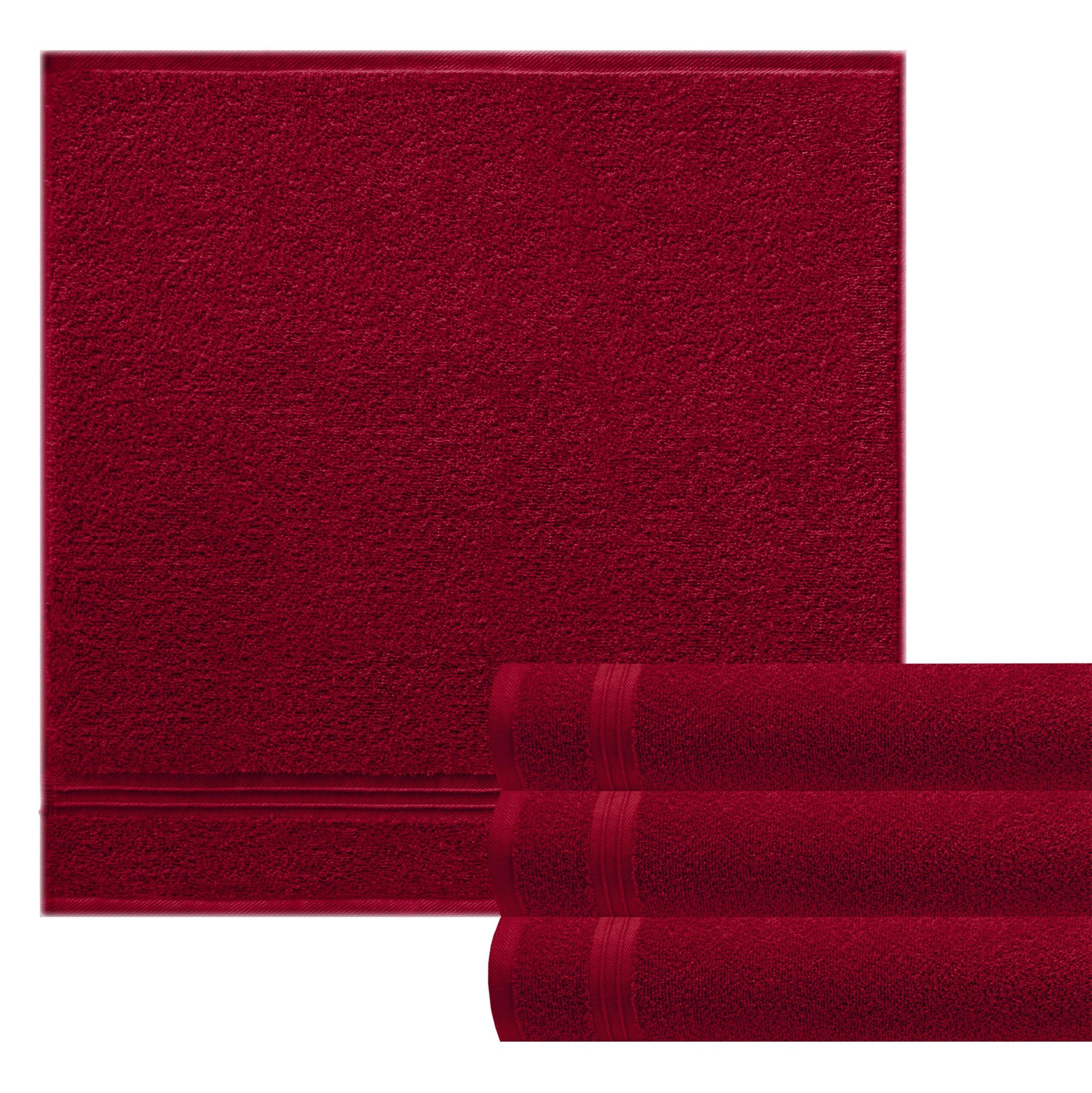 Lashuma Handtuch Set Linz Küchentücher, Frottee, (Spar-Set, 4-tlg), saugstarkes Abtrockentuch 50x50 cm Rot Rubinrot