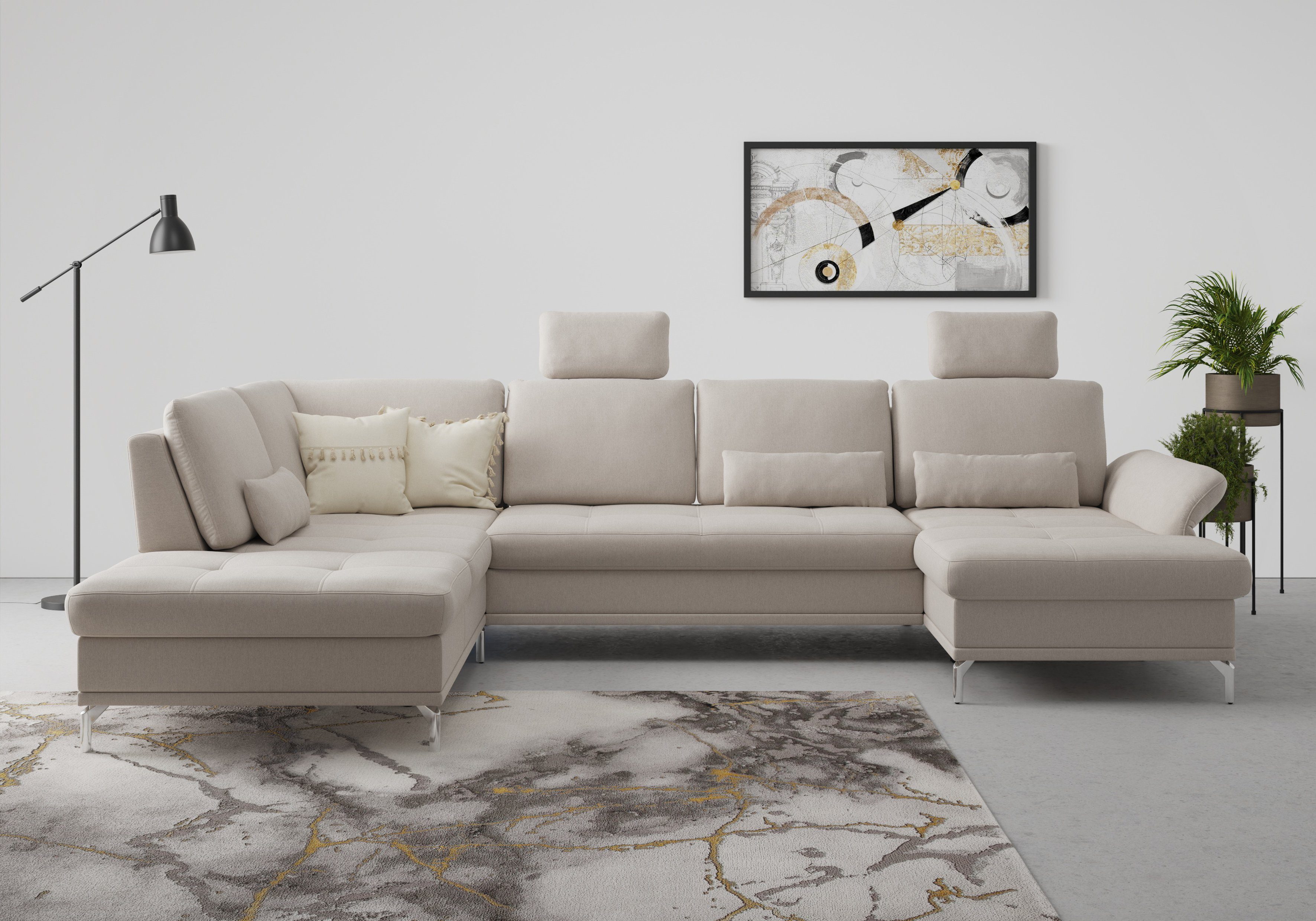 INOSIGN Wohnlandschaft "Palm Beach U-Form" Federkern, mit Sitztiefenverstel günstig online kaufen