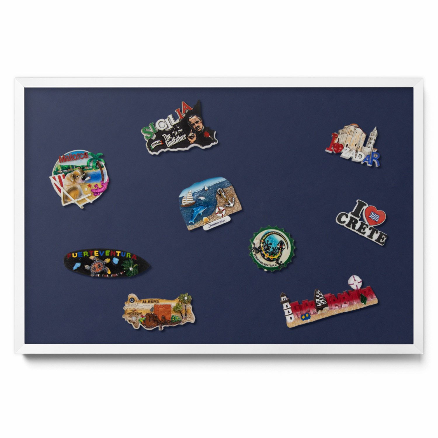 Tulup Magnettafel mit weißem Rahmen, Magnettafel mit Farbvariationen, Wandtafel, Magnetisches Memoboard Dekorative für Erinnerungen