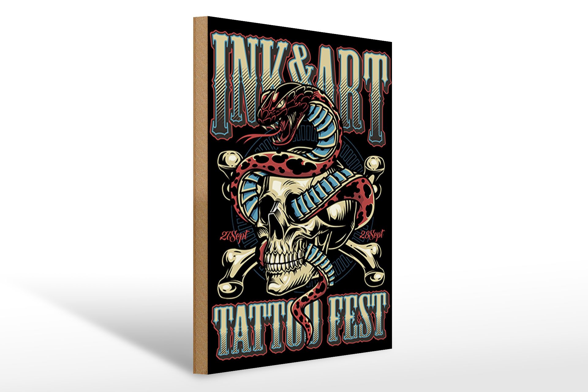 Holzbild Tattoo 30x40cm Tatoo Fest 27 28 Sept