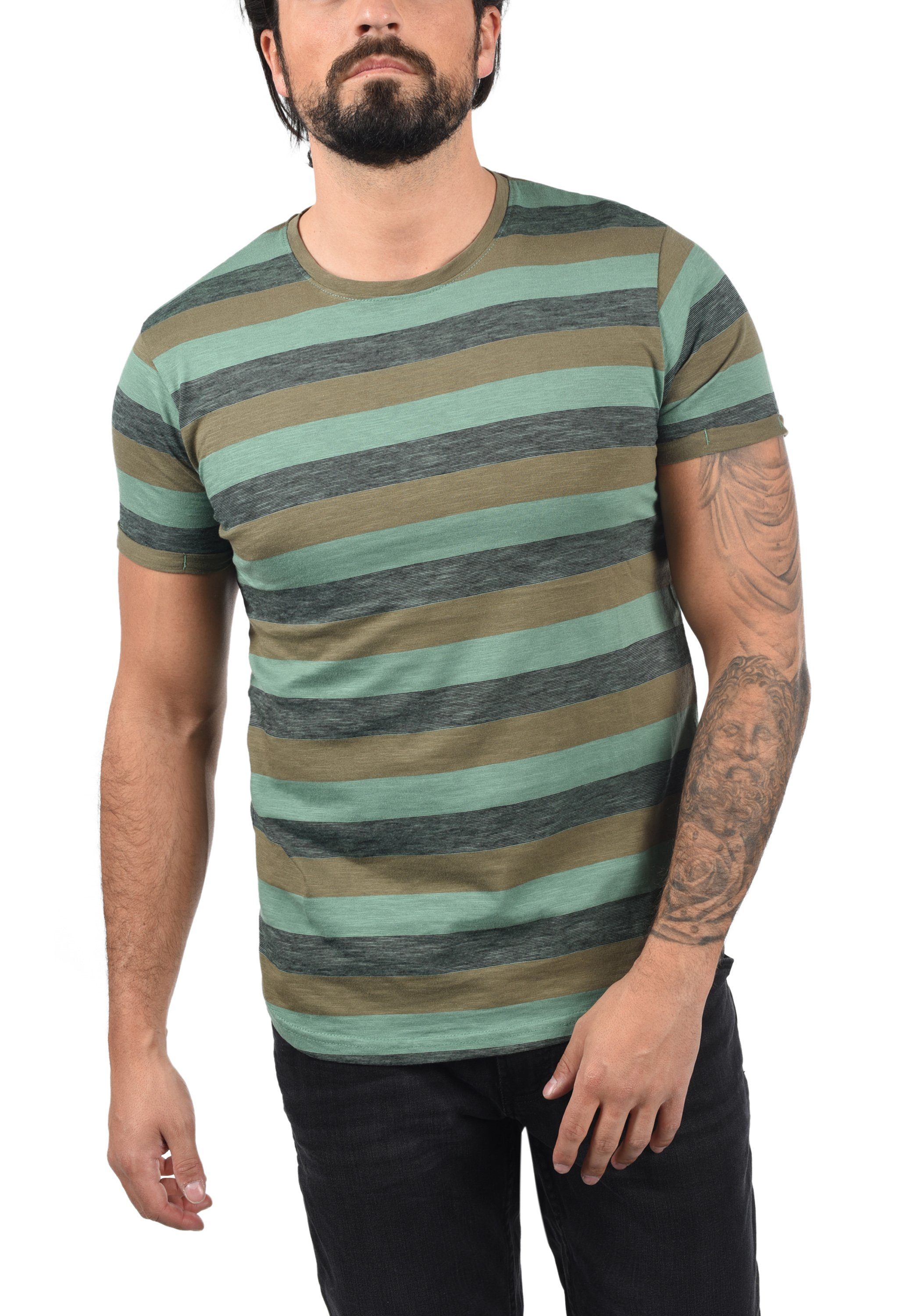 SDTee T-Shirt mit GRE !Solid 21103974 Muster BOTTLE Rundhalsshirt - (793420)