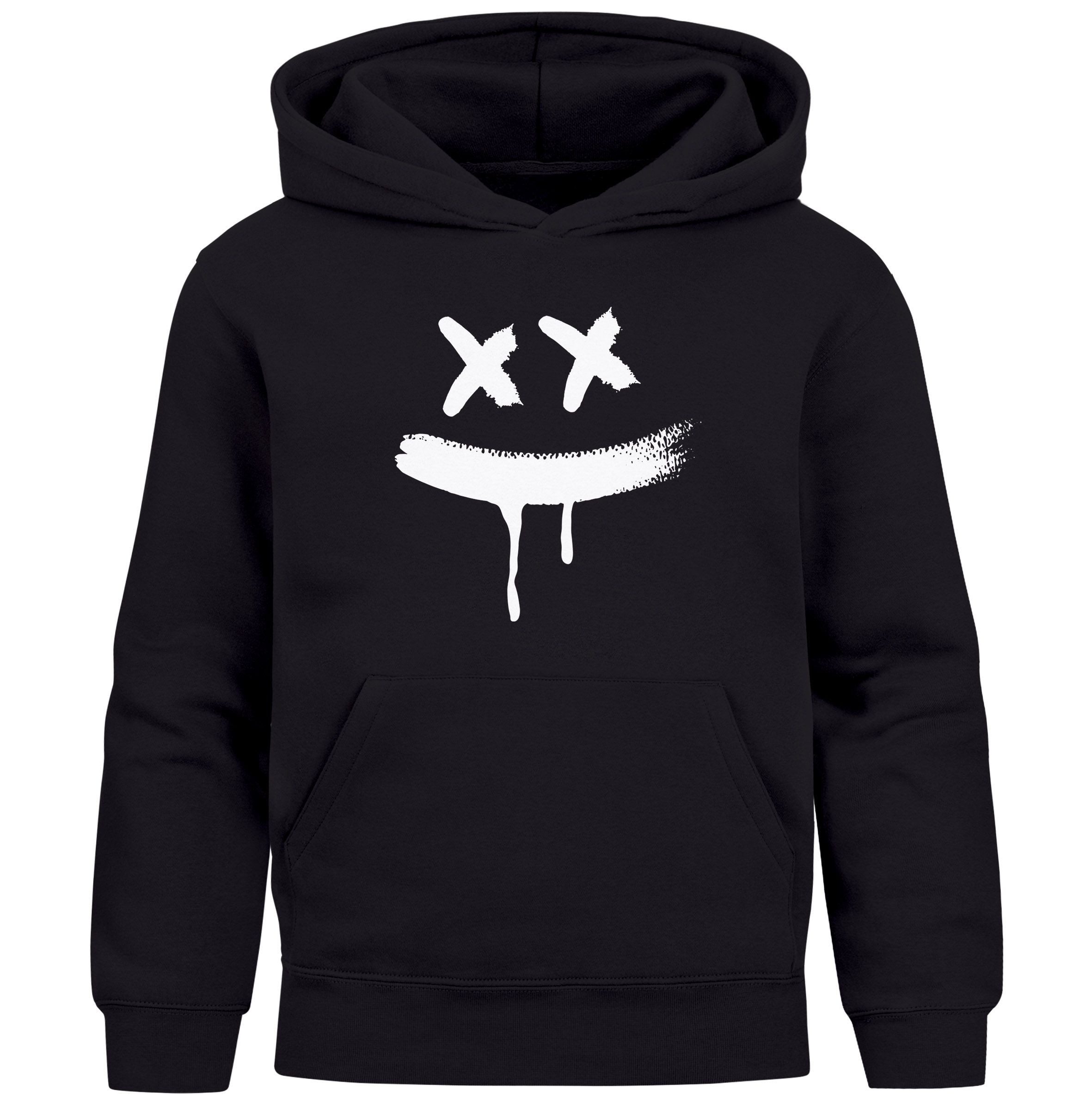 MoonWorks Hoodie Kinder Hoodie Jungen Mädchen Smile Print Aufdruck Kapuzenpulli