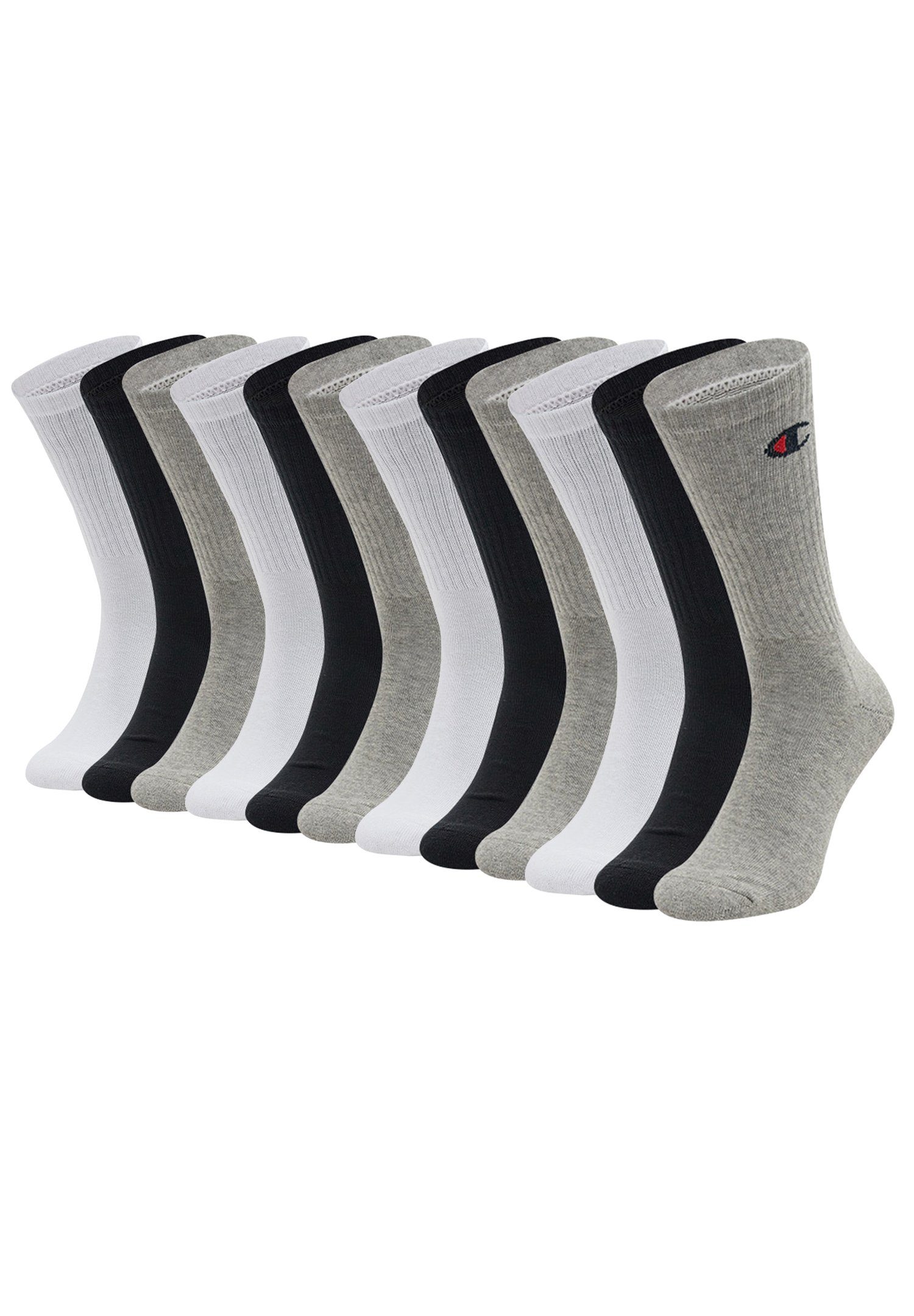 Champion Socken - 12pk (12-Paar) Crew Socks White/Grey/Black 002