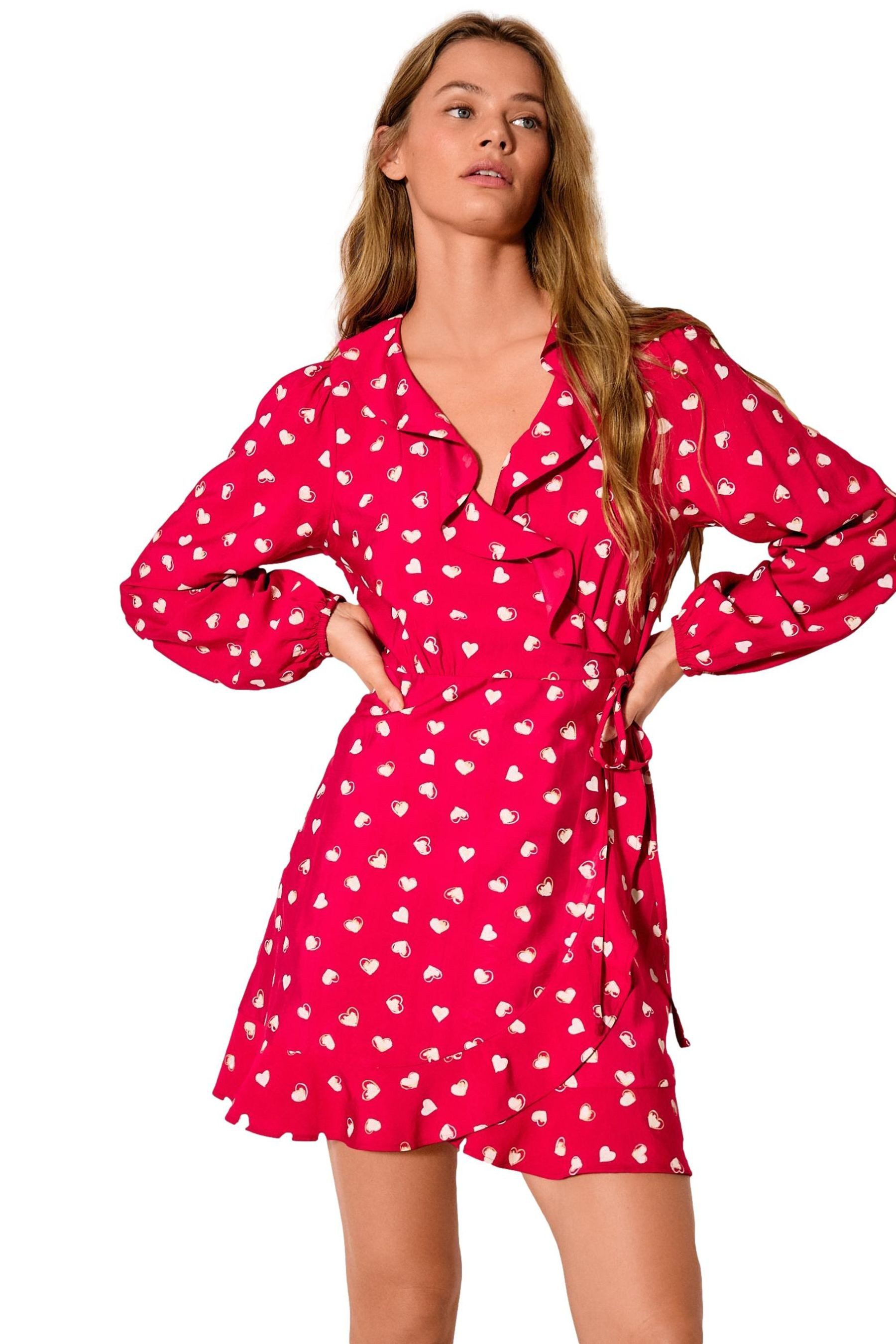 Minikleid Langärmeliges Wickel-Minikleid