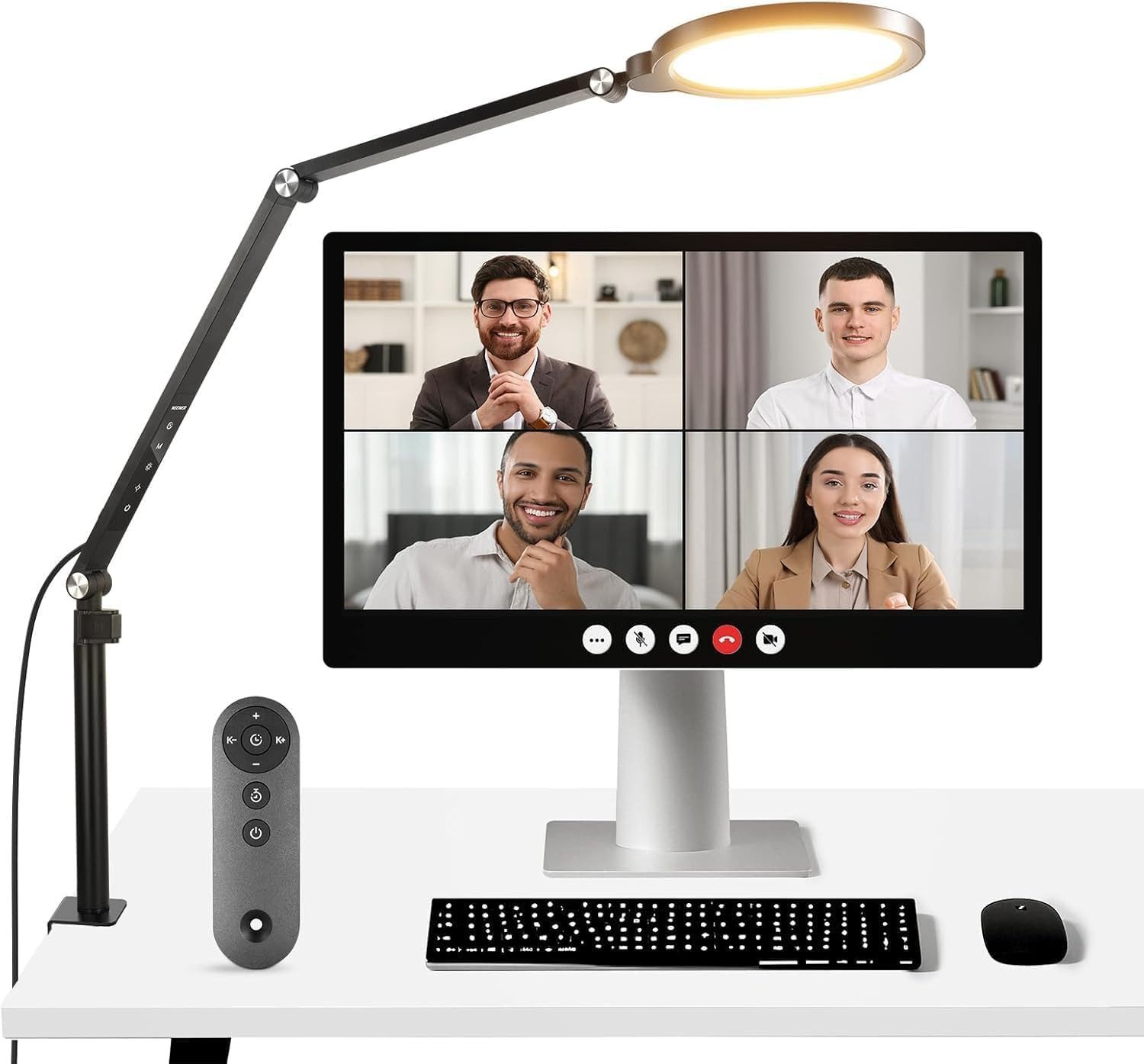 Neewer Ringlicht R18 Ringlicht 7", 18W, Dimmbar, mit Touchpanel und Fernbedienung, mit Gelenkarm und C Klemme, für Streaming Videokonferen Telefon Zoom