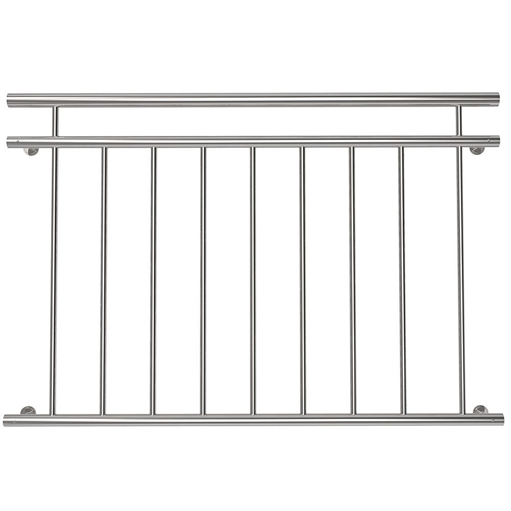 Mucola Балюстрады Balkongeländer Окно Geländer Edelstahl Silber V2A Handlauf, 128 cm Длина, 90 cm Höhe, mit 2 Pfosten, Stück, 1-tlg., Premium-Geländer, V2A Edelstahl