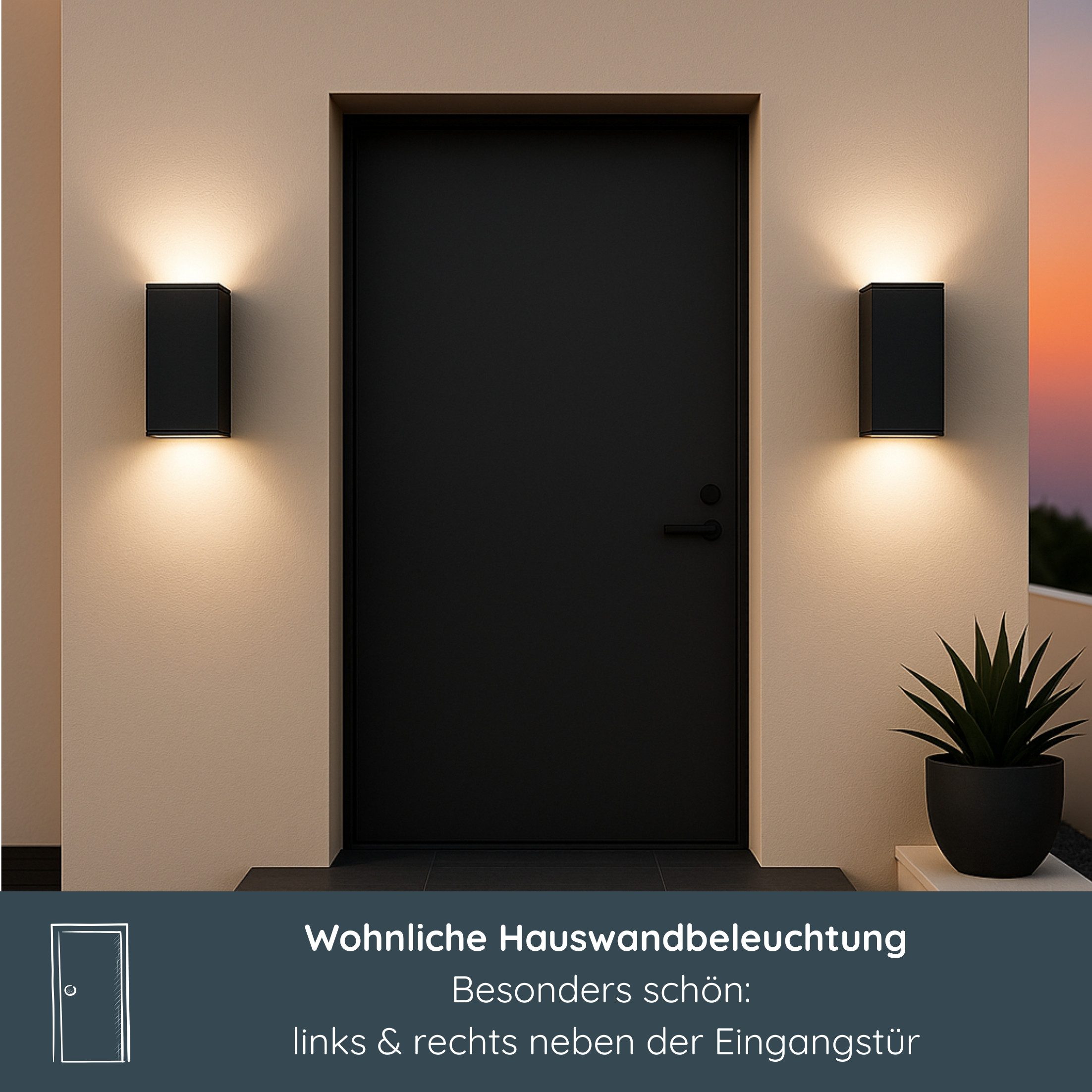 MeLiTec LED Wandleuchte LED Wand-Außenleuchte eckig günstig online kaufen