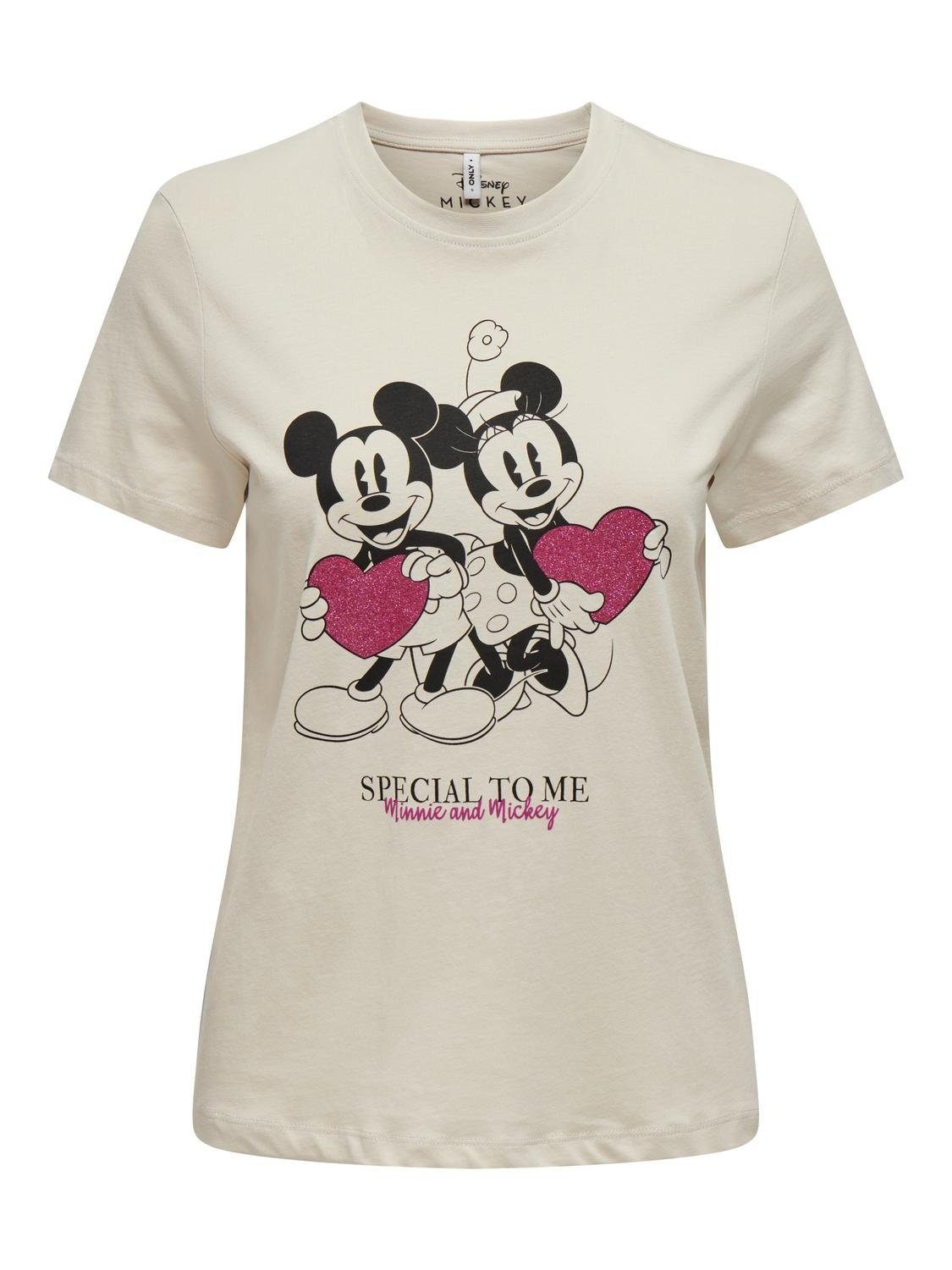ONLY Kurzarmshirt ONLMICKEY LIFE REG S/S VALENTINE TOP JRS mit Mickey und Minni Druck