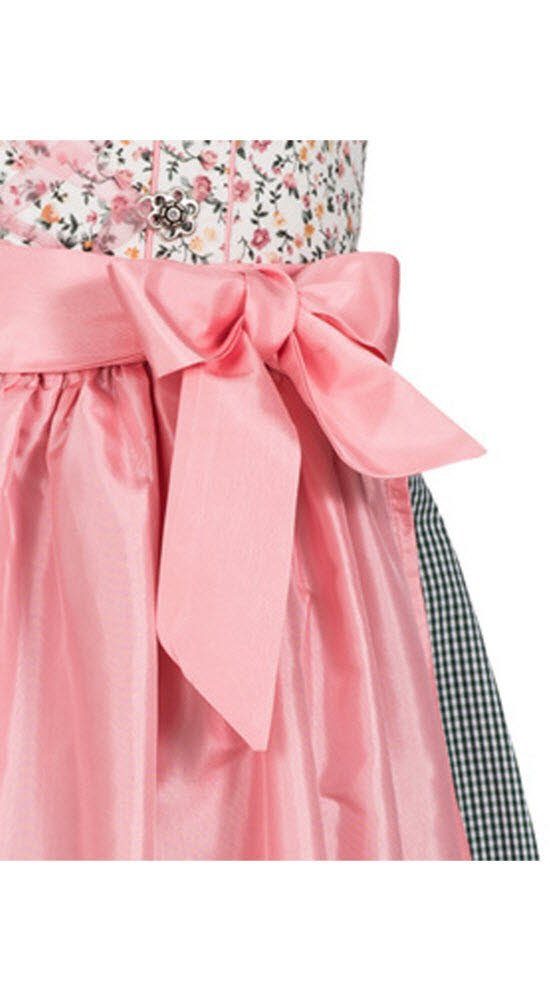 Nübler Dirndl Kinderdirndl Nina in Weiß Rosa, 3-teiliges Set - Rocklänge knielang (Dirndl Set NINA, Dirndl Kleid mit Bluse und Schürze) Kinder Tracht im bayeris – Bild 5 von 5