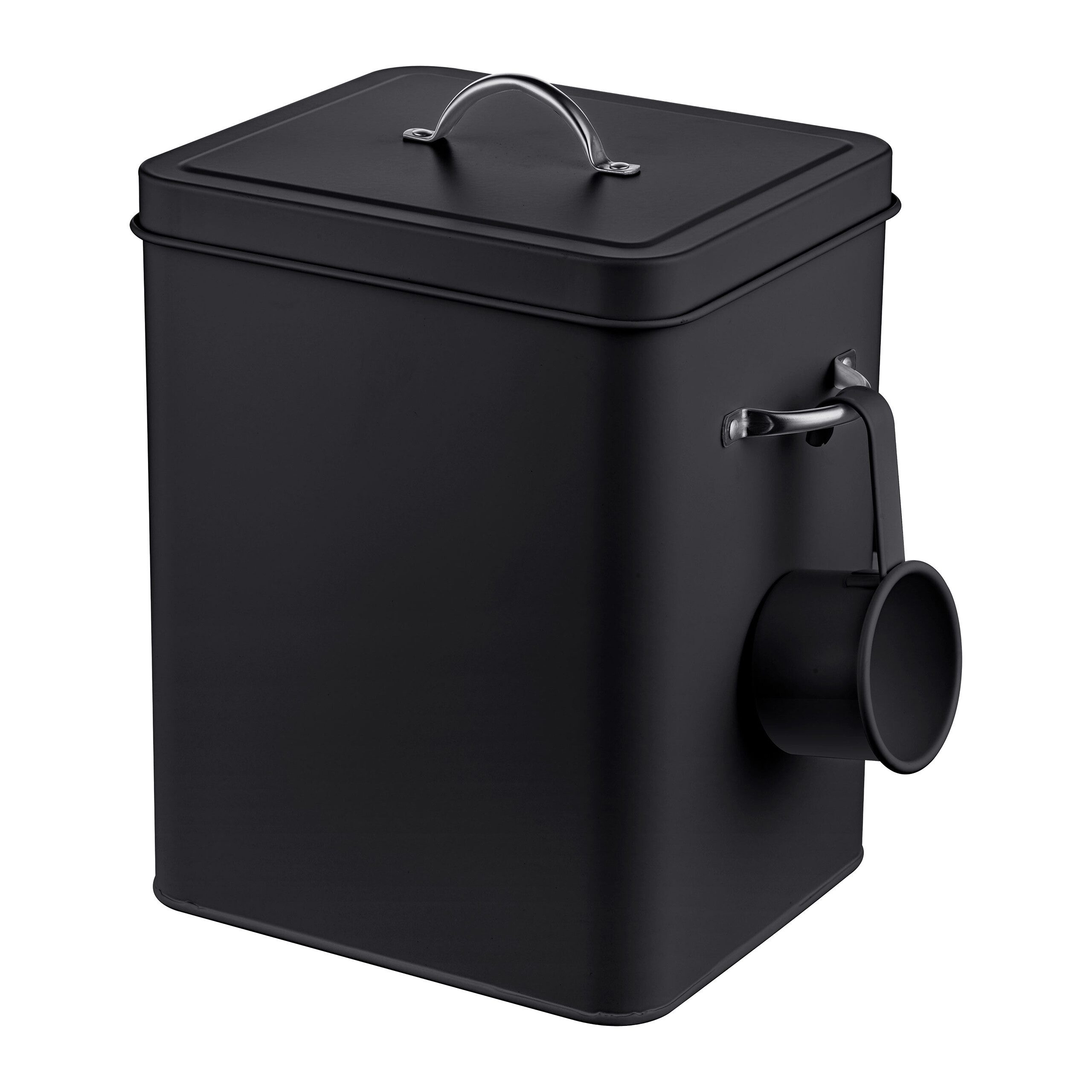relaxdays Aufbewahrungsbox Waschmittelbox Metall 6 Liter, schwarz