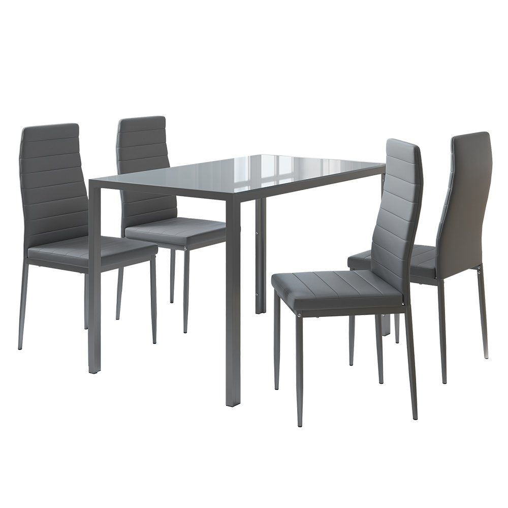 Vicco Essgruppe Grand, Grau, 120 x 75 cm 4er Set günstig online kaufen