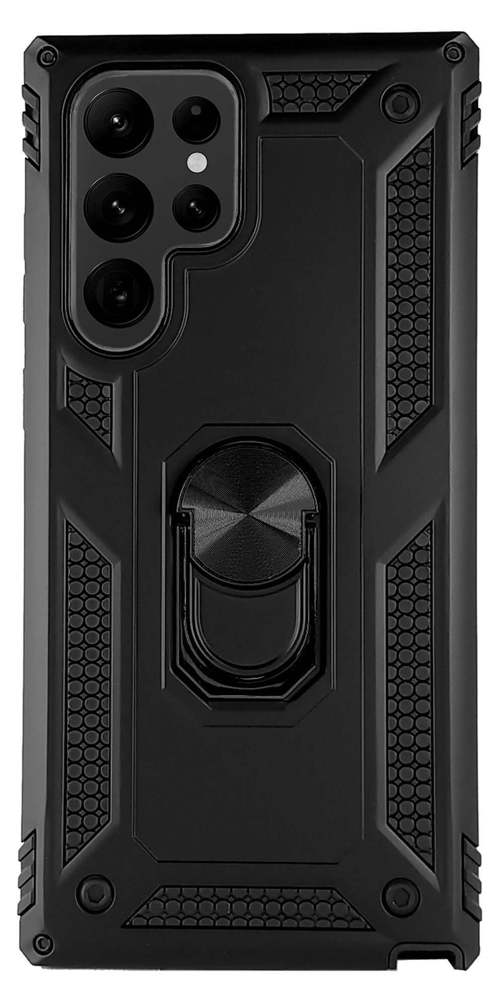 Traumhuelle Handyhülle RING HÜLLE Armor Handy Outdoor Case Standfunktion Finger-Halterung 5G, Cover für magnetische KFZ Halterung Shield Bumper 360° drehbarer Ring