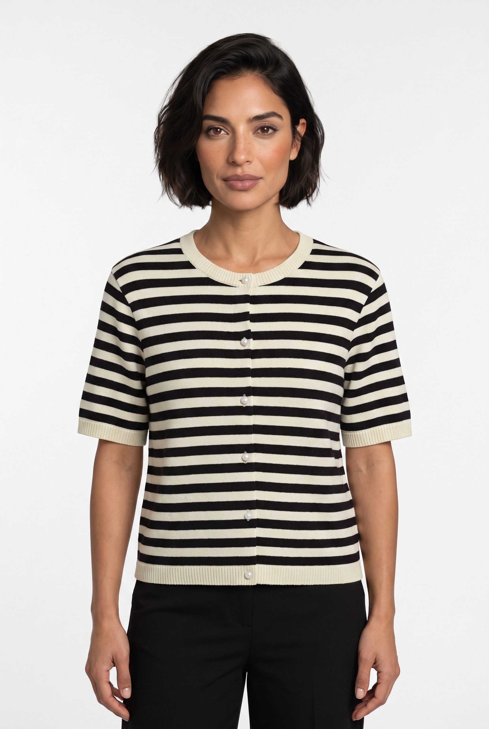 pieces Strickjacke PCORINA SS STRIPE KNIT CARDI PWP BC
