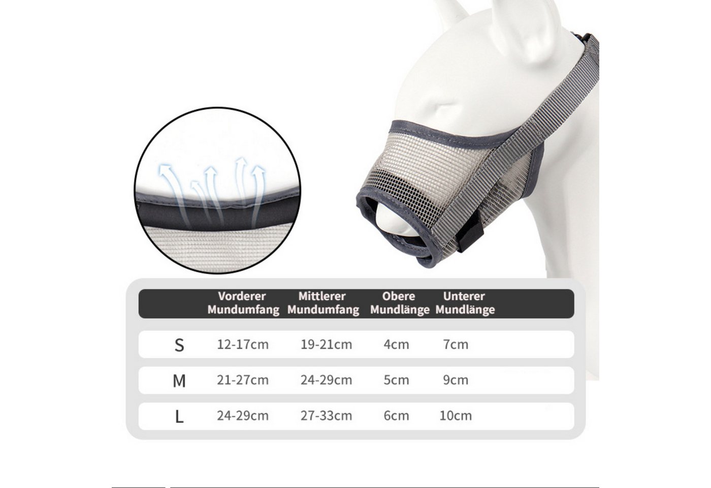 Thumbnail - BYSURE Maulkorb, Polyvinylchlorid (PVC), Atmungsaktive Haustier Maske für Hundetraining