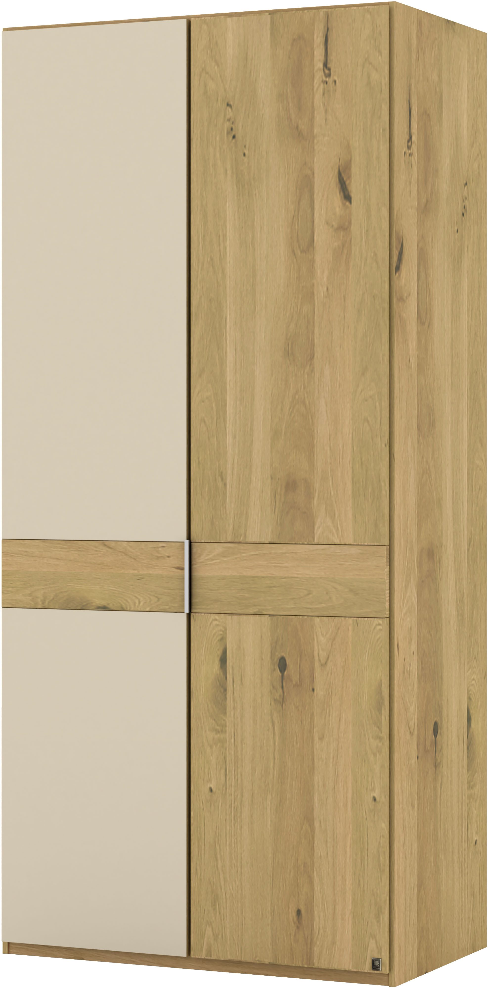 Musterring Kleiderschrank Savona, Kleiderschrank, Schrank, Garderobe, teilmassiv Eiche (mit Türdämpfern, mit Spiegel oder Glas, extra Böden, MADE IN GERMANY) Türen in Bianco-Eiche massiv, Spiegel-/Glastüren, verschiedene Größen
