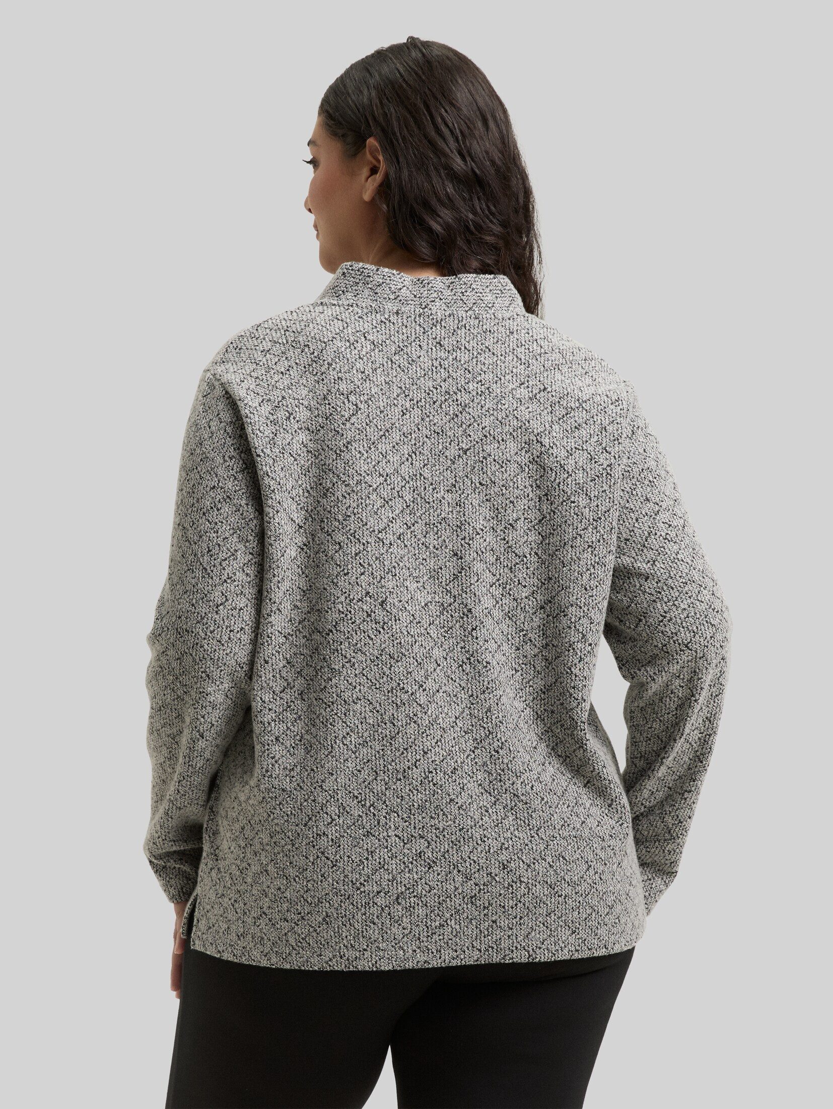 TOM TAILOR PLUS Sweatshirt Strick & Sweatshirts Plus Size - Sweatshirt mit V-Ausschnitt