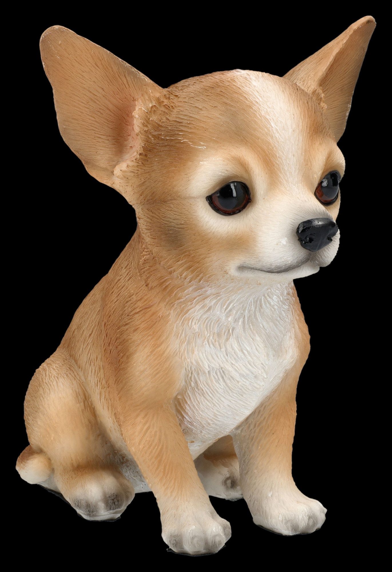 Figuren Shop GmbH Tierfigur Chihuahua Welpe Deko – Hundefigur Statue handbemalt 15,5 cm Dekofigur