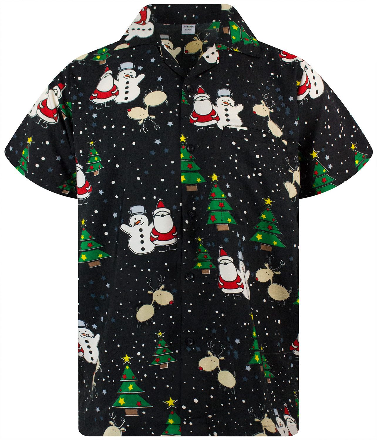 King Kameha Hawaiihemd Christmas Buddies Funky Hawaii-Hemd Kurzarm Front-Ta günstig online kaufen