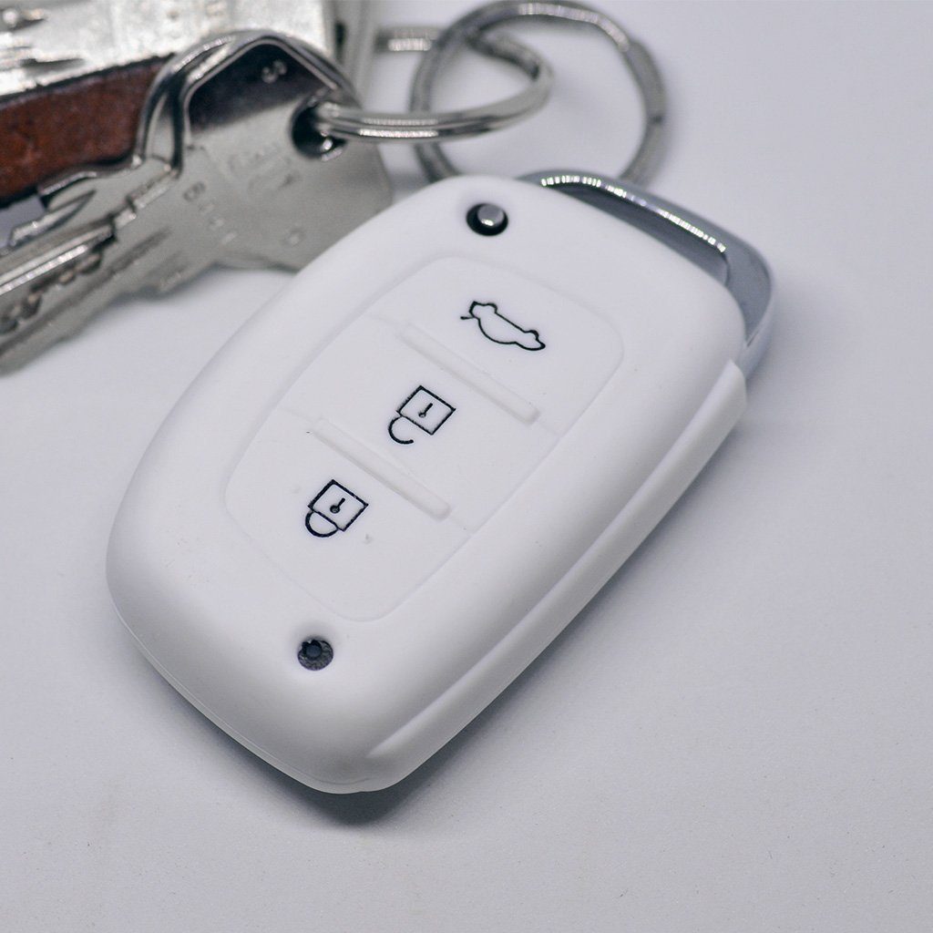 mt-key Schlüsseltasche Autoschlüssel Softcase Silikon Schutzhülle Weiß, Hyu günstig online kaufen