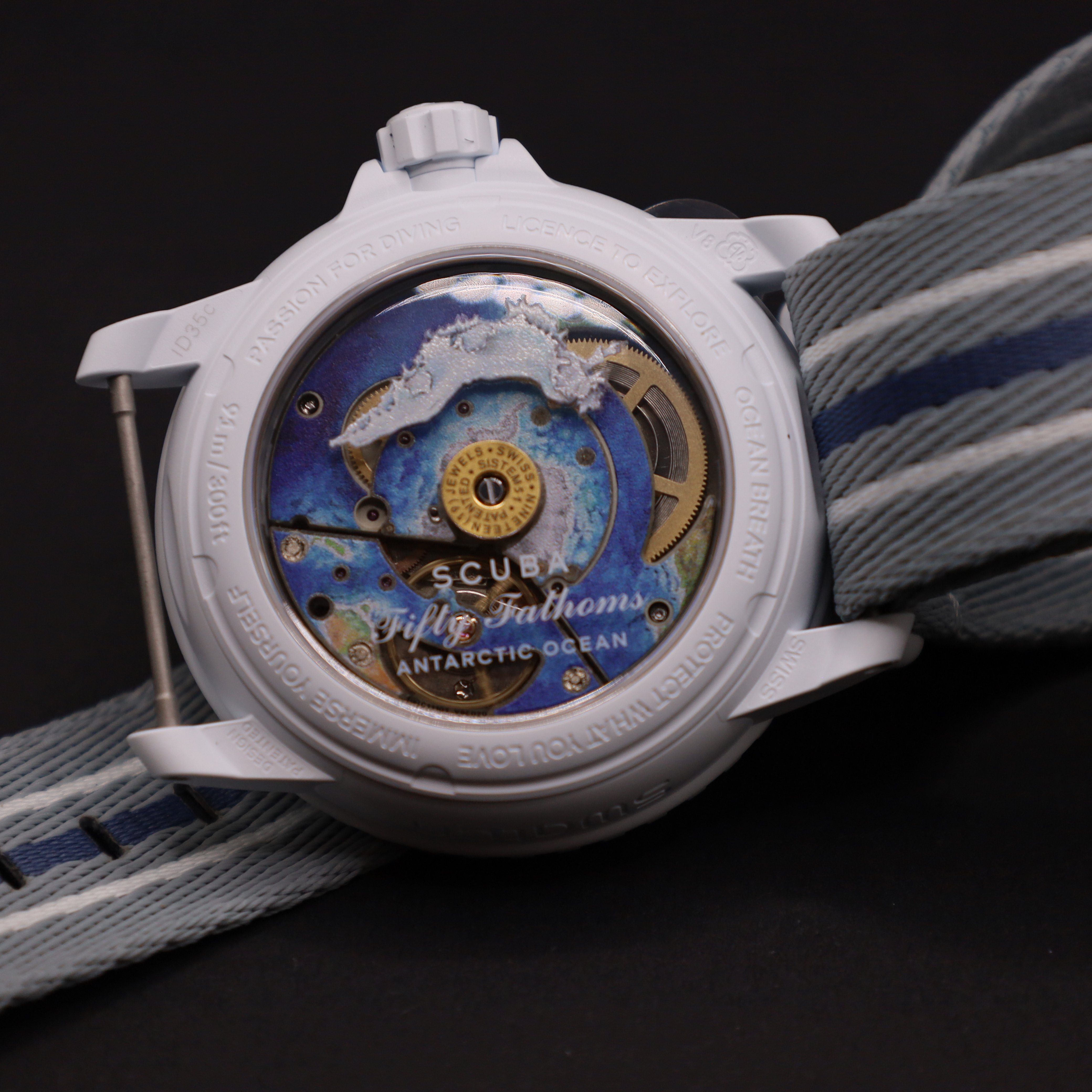 Swatch Automatikuhr Swatch X Blancpain Antarctic Ocean Automatikuhr Bioceramic Scuba