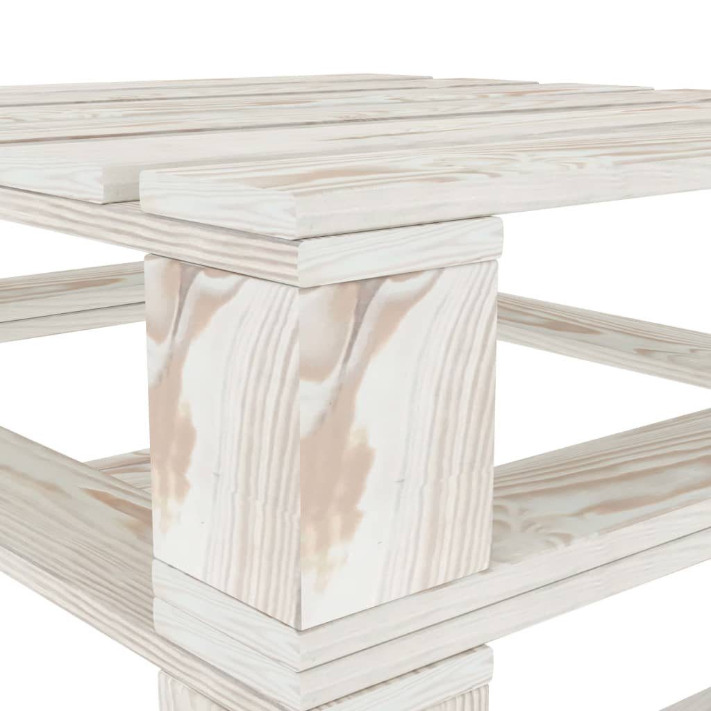 Stk Garten-Palettentische Holz vidaXL Weiß 2 Gartentisch