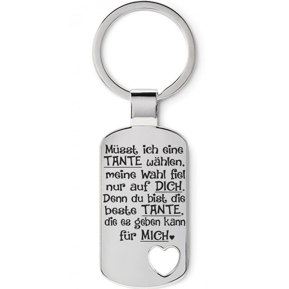 Lieblingsmensch Schlüsselanhänger müsst ich wählen... meine Wahl fiel nur auf Dich - Tante (Schlüsselanhänger mit Gravur, inklusive Schlüsselring), Robuste und filigrane Lasergravur