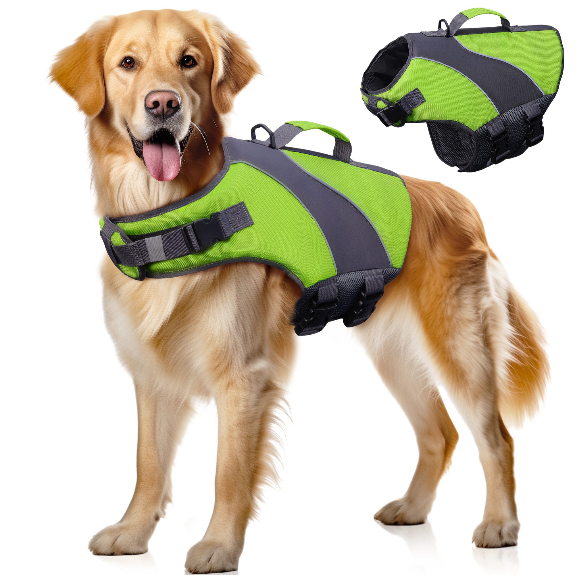 Hundejacke Hundeschwimmweste - Schwimmweste für Hunde - Verstellbare Größe