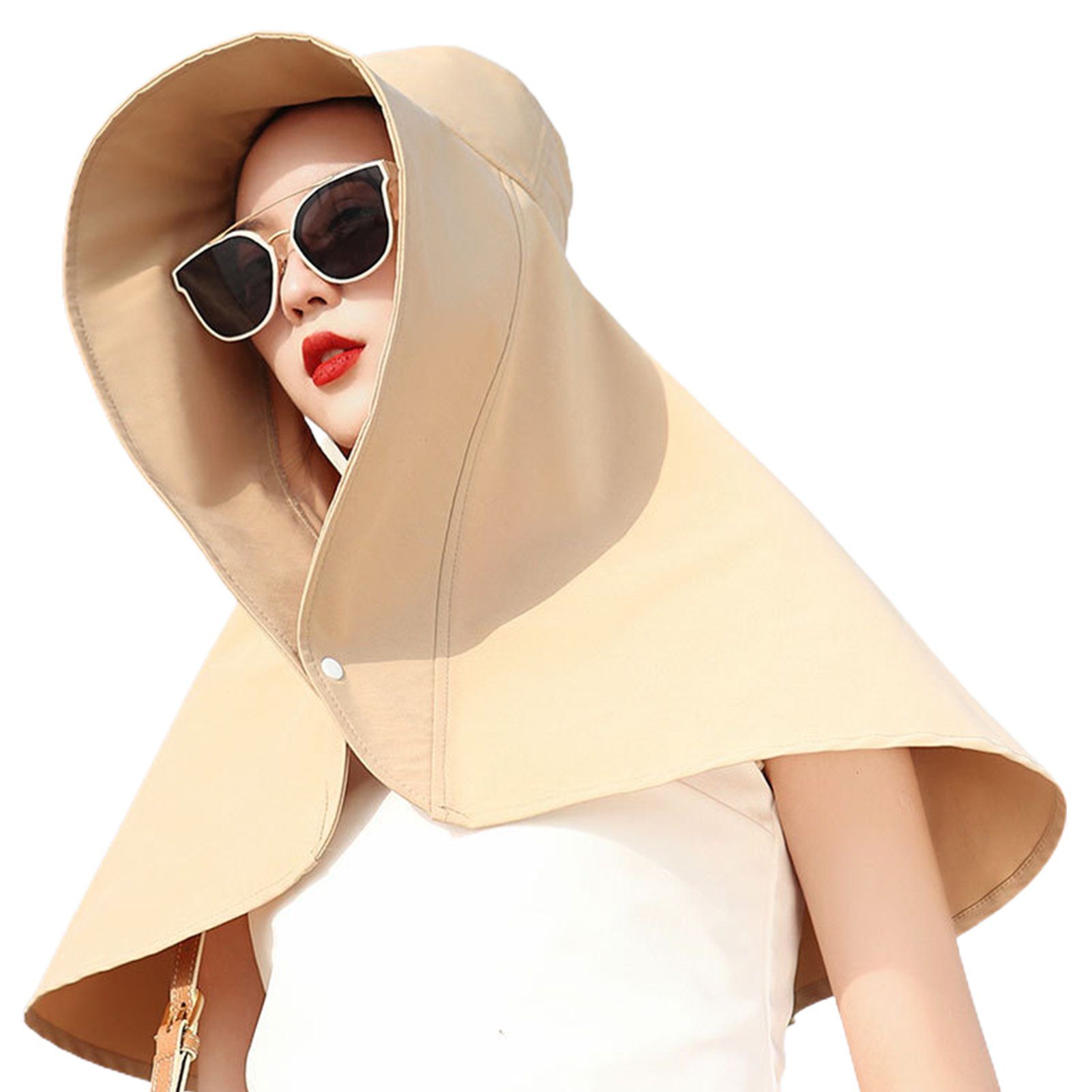 Mode Abdeckung grau Damen Gesicht Blusmart Sonnenhut Sommer Eimer Hut Sonnenschutz Schal